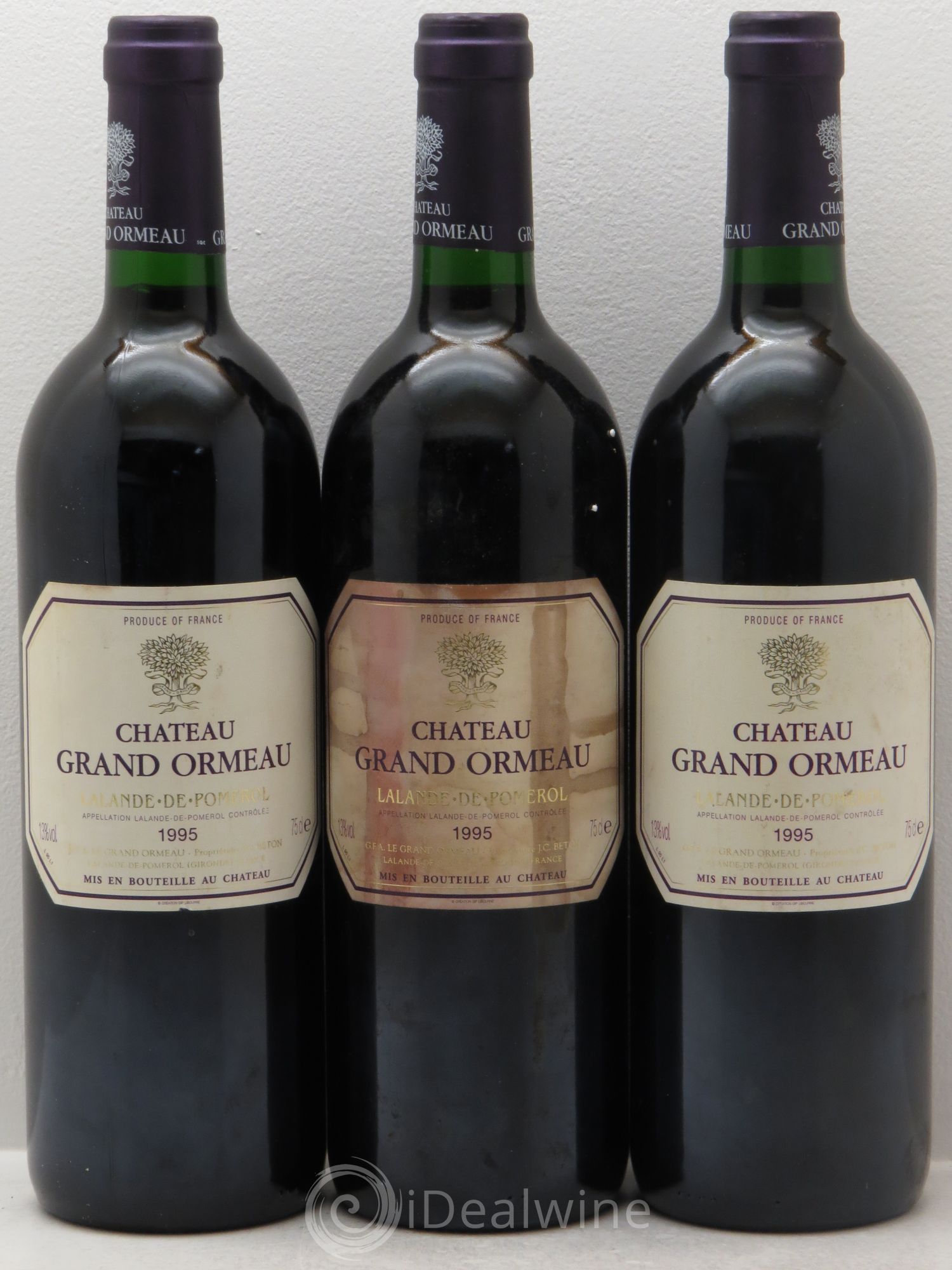 Bordeaux Château Grand Ormeau -Lalande de Pomerol 1995 - Posten von 3 Flaschen - 0
