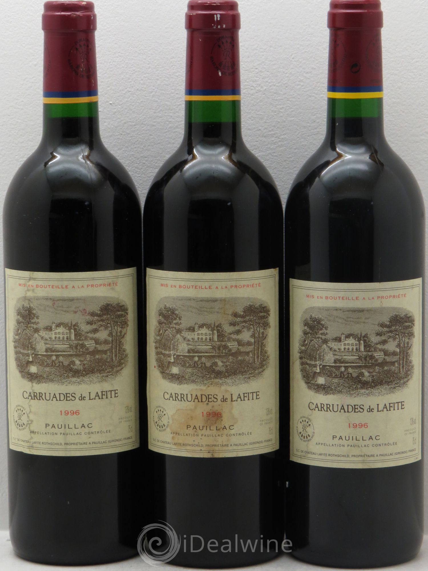 Carruades de Lafite Rothschild Second Vin 1996 - Lot de 3 bouteilles - 0