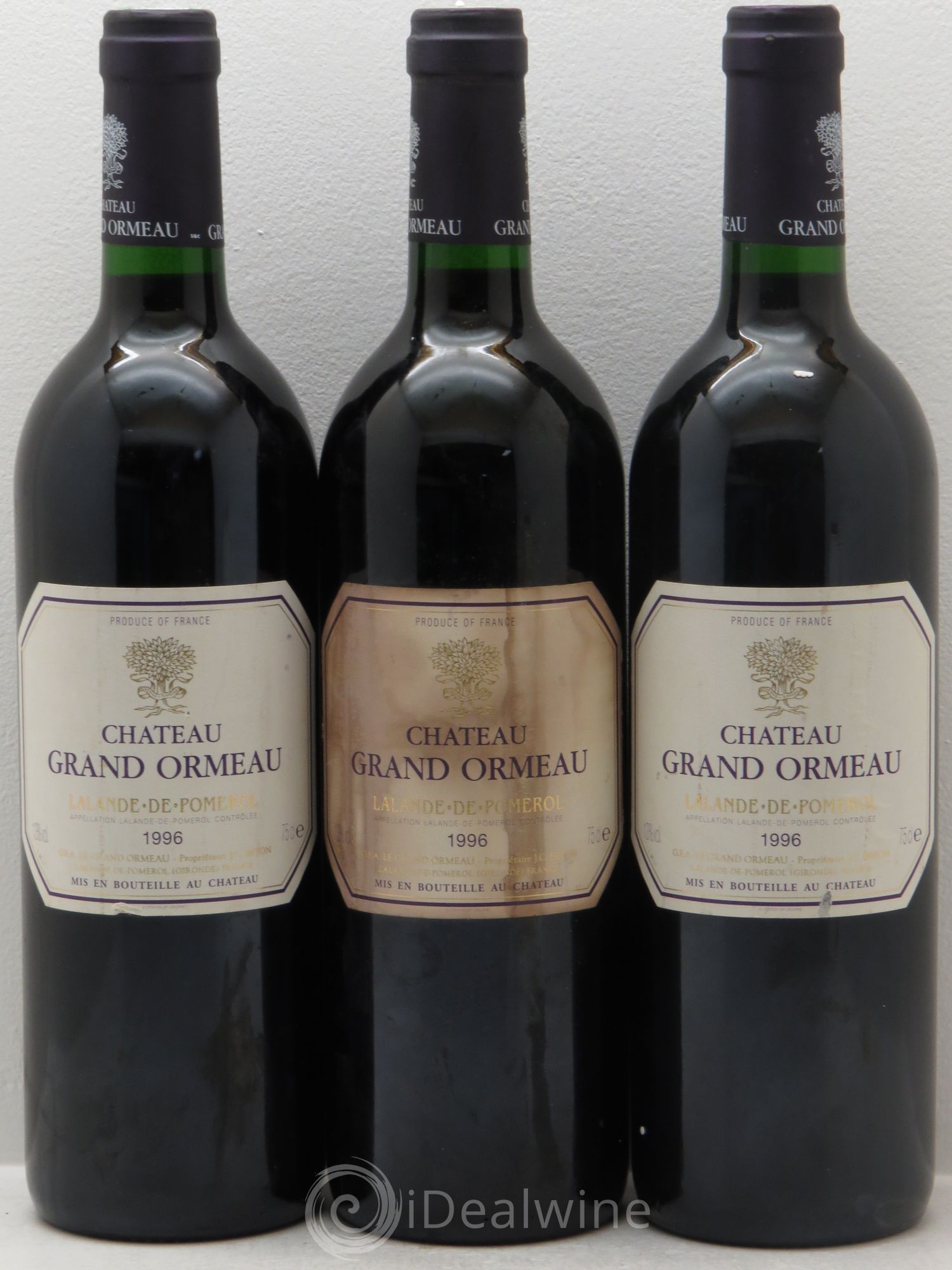 Bordeaux Château Grand Ormeau -Lalande de Pomerol 1996 - Posten von 3 Flaschen - 0