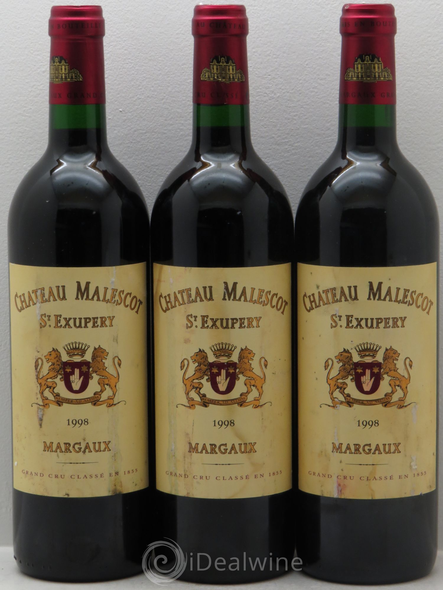 Château Malescot Saint-Exupéry 3ème Grand Cru Classé 1998 - Lot de 3 bouteilles - 0
