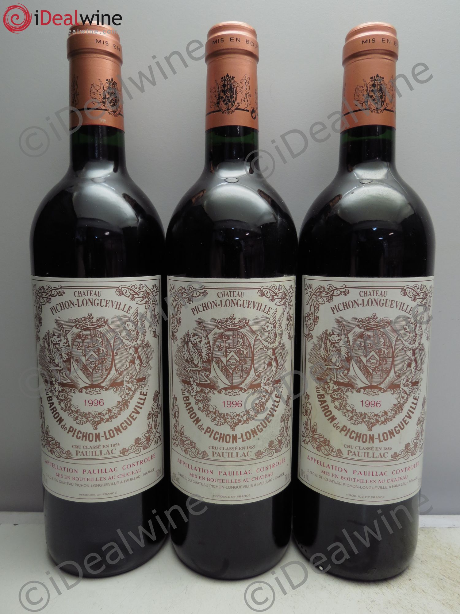 Pichon Longueville Baron 2ème Grand Cru Classé 1996 - Lot de 3 bouteilles - 0