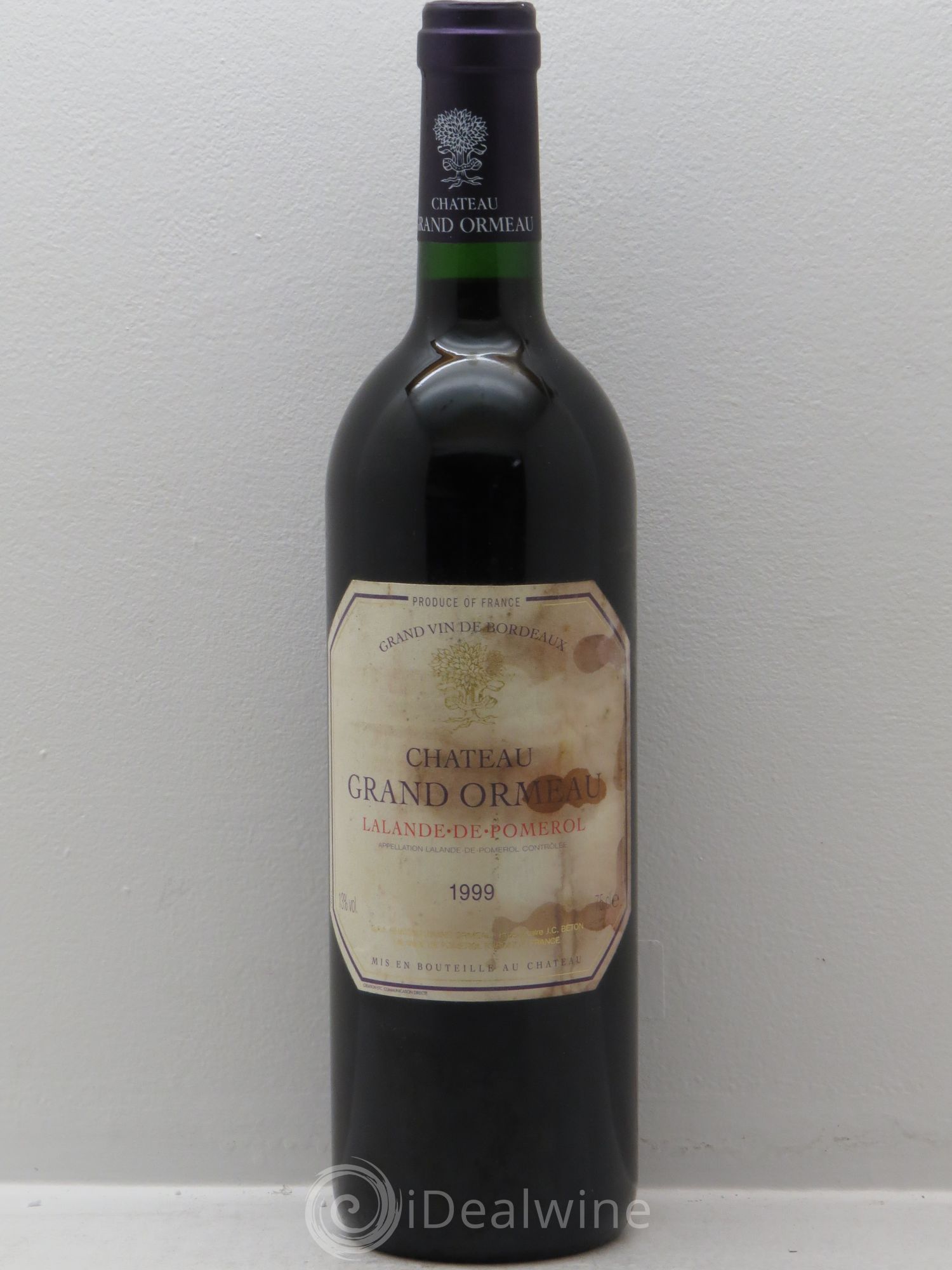 Bordeaux Château Grand Ormeau -Lalande de Pomerol (sans prix de réserve) 1999 - Posten von 1 Flasche - 0