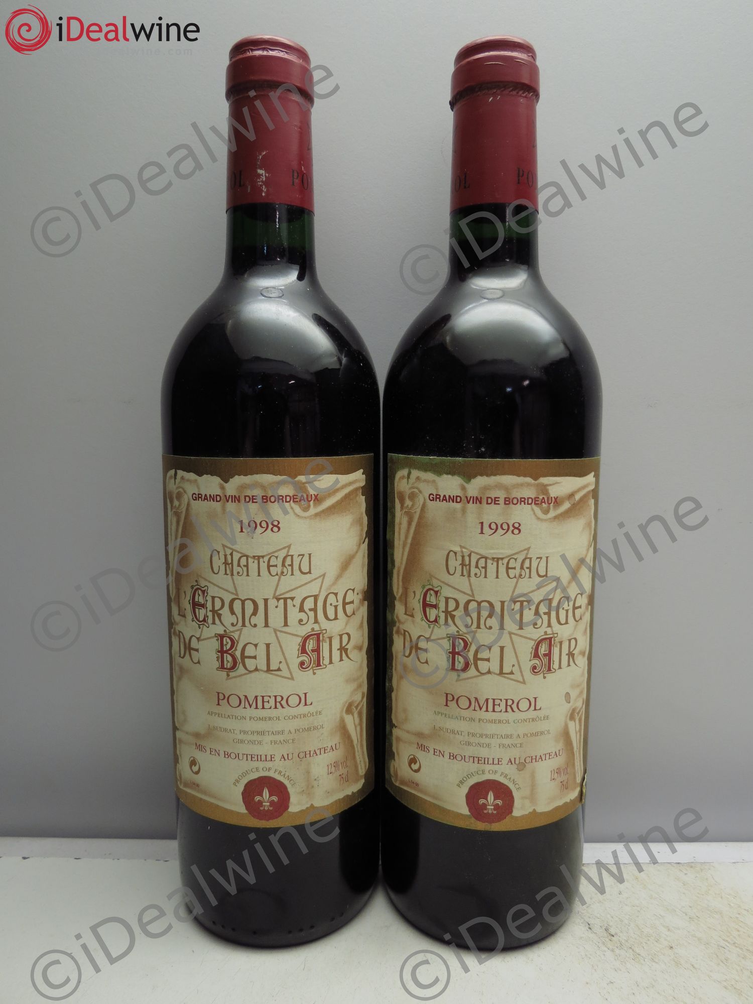 Pomerol Château L'Ermitage de Bel-Air 1998 - Posten von 2 Flaschen - 0