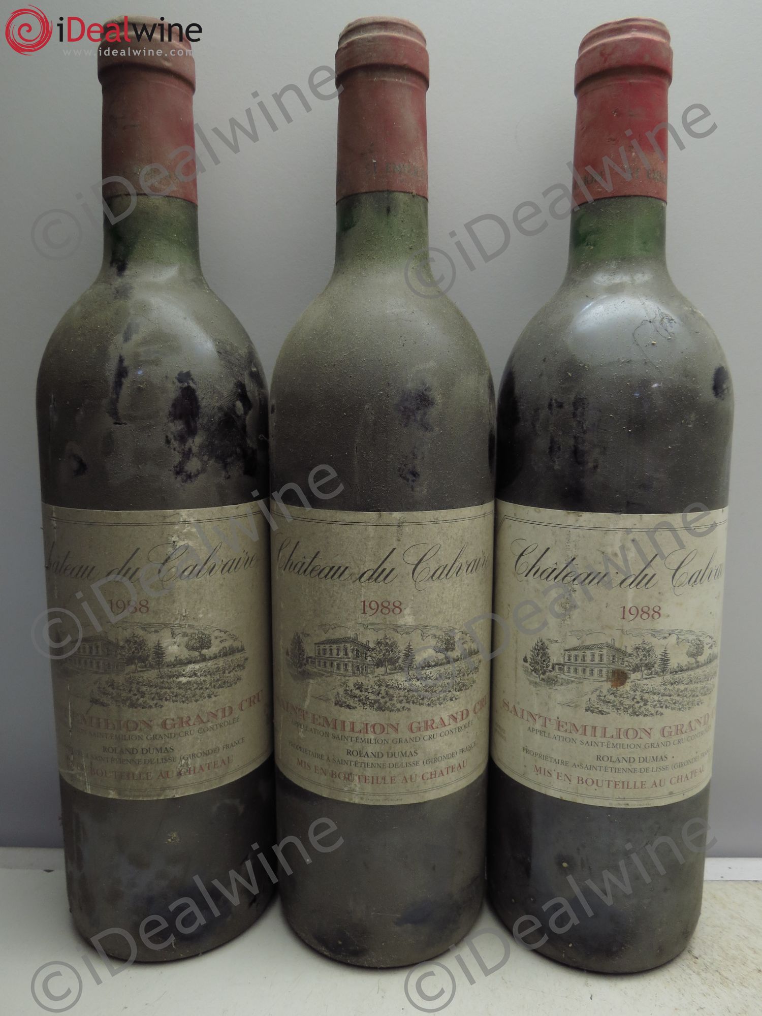 Saint-Émilion Château du Calvaire 1988 - Lot de 3 bouteilles - 0