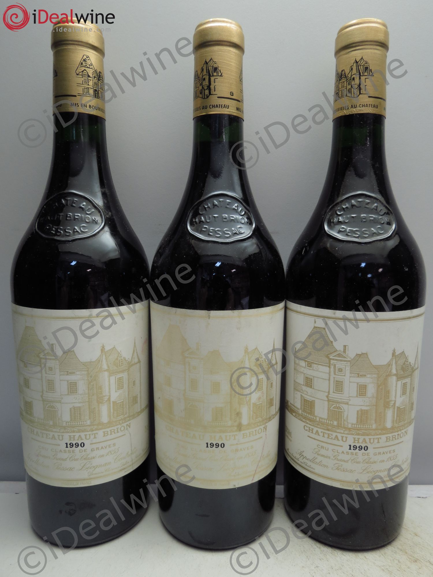 Château Haut Brion 1er Grand Cru Classé 1990 - Lot de 3 bouteilles - 0