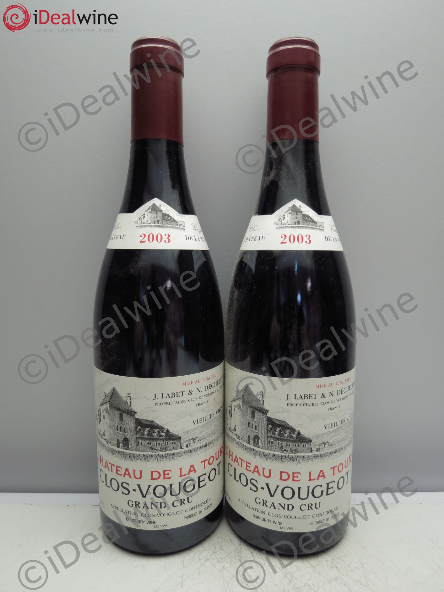Clos de Vougeot Grand Cru Vieilles Vignes Château de La Tour 2003 - Lot de 2 bouteilles - 0