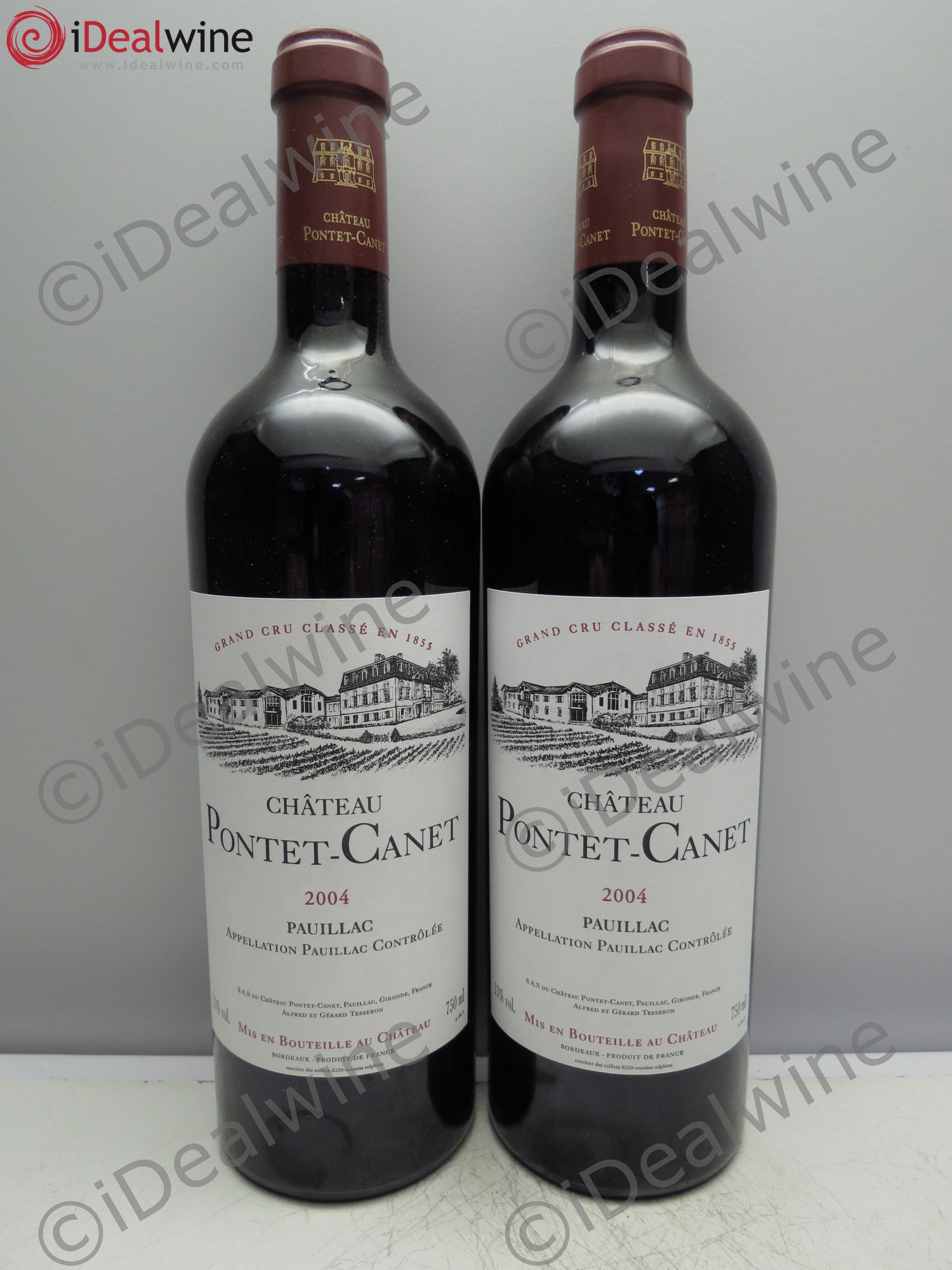 Château Pontet Canet 5ème Grand Cru Classé 2004 - Lot de 2 bouteilles - 0