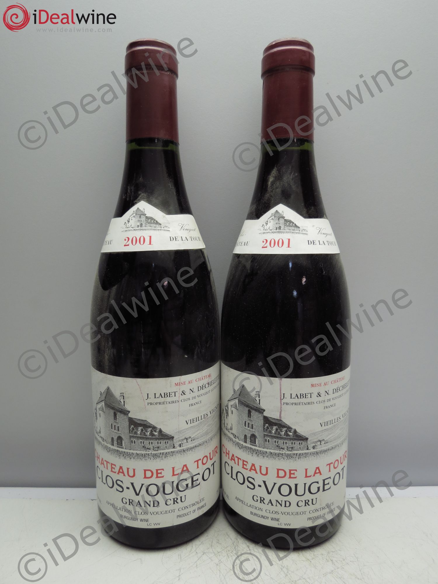 Clos de Vougeot Grand Cru Vieilles Vignes Château de La Tour 2001 - Lot de 2 bouteilles - 0