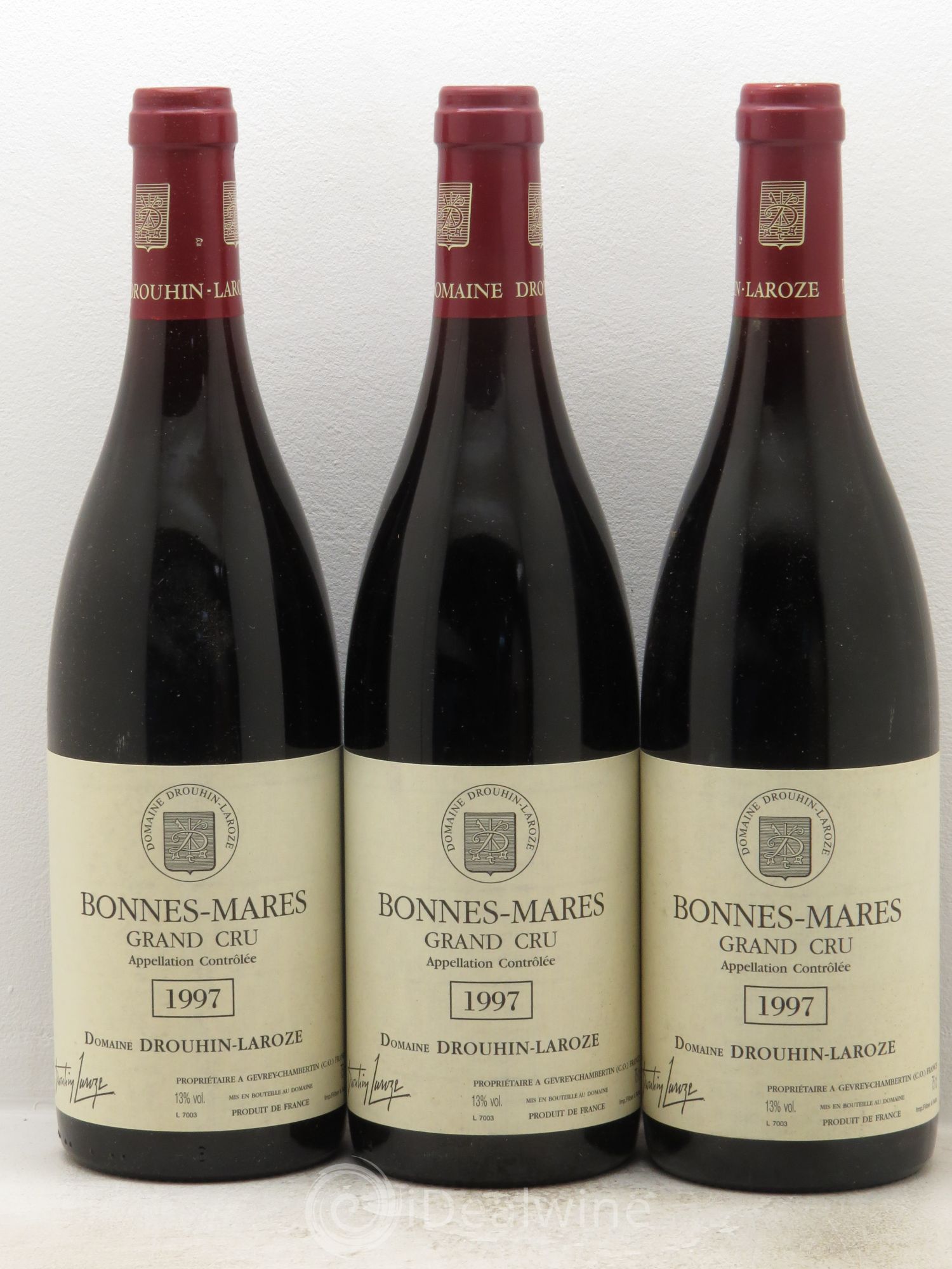 Bonnes-Mares Grand Cru Domaine Drouhin-Laroze 1997 - Lot de 3 bouteilles - 0