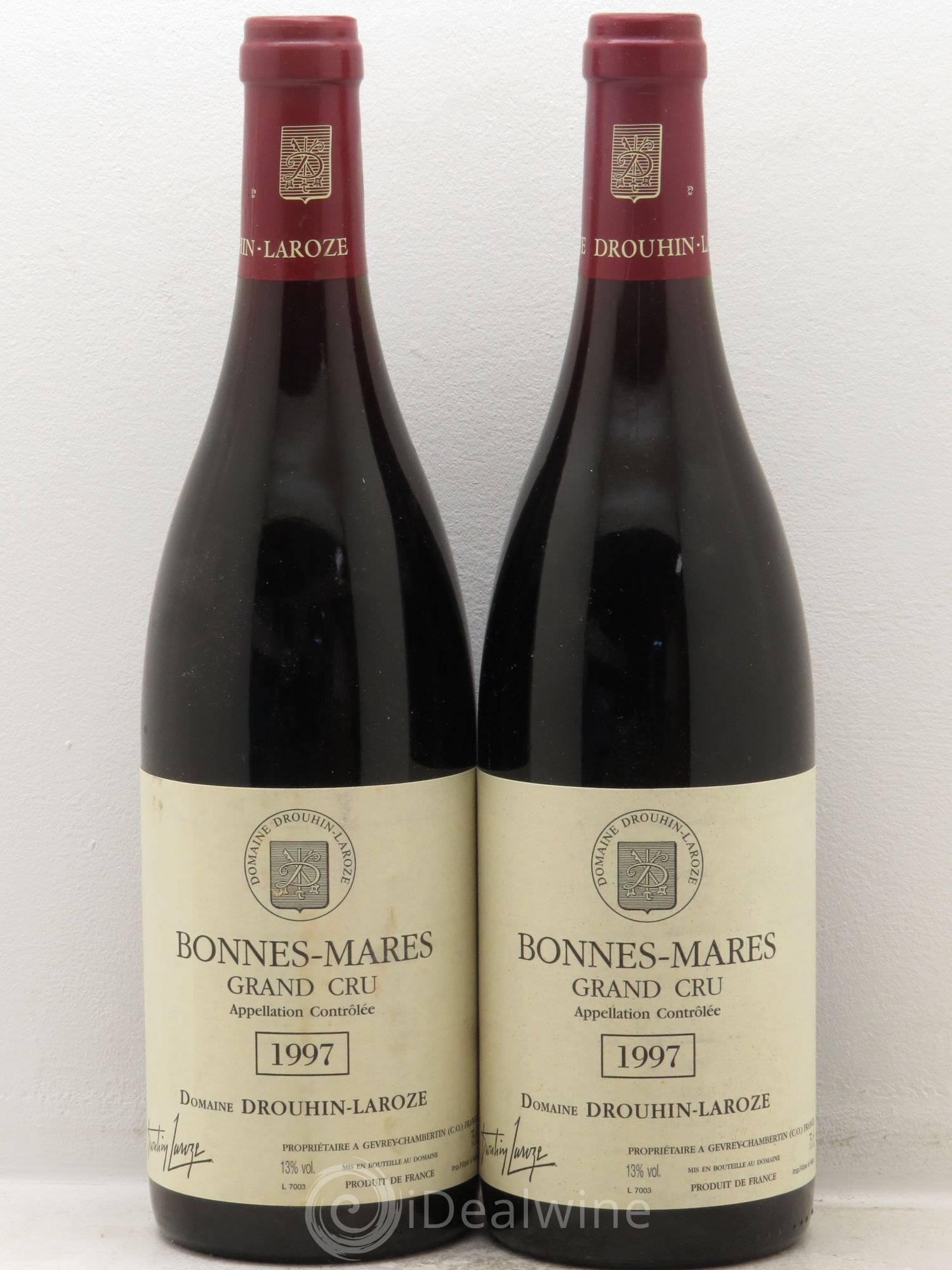 Bonnes-Mares Grand Cru Domaine Drouhin-Laroze 1997 - Lot de 2 bouteilles - 0