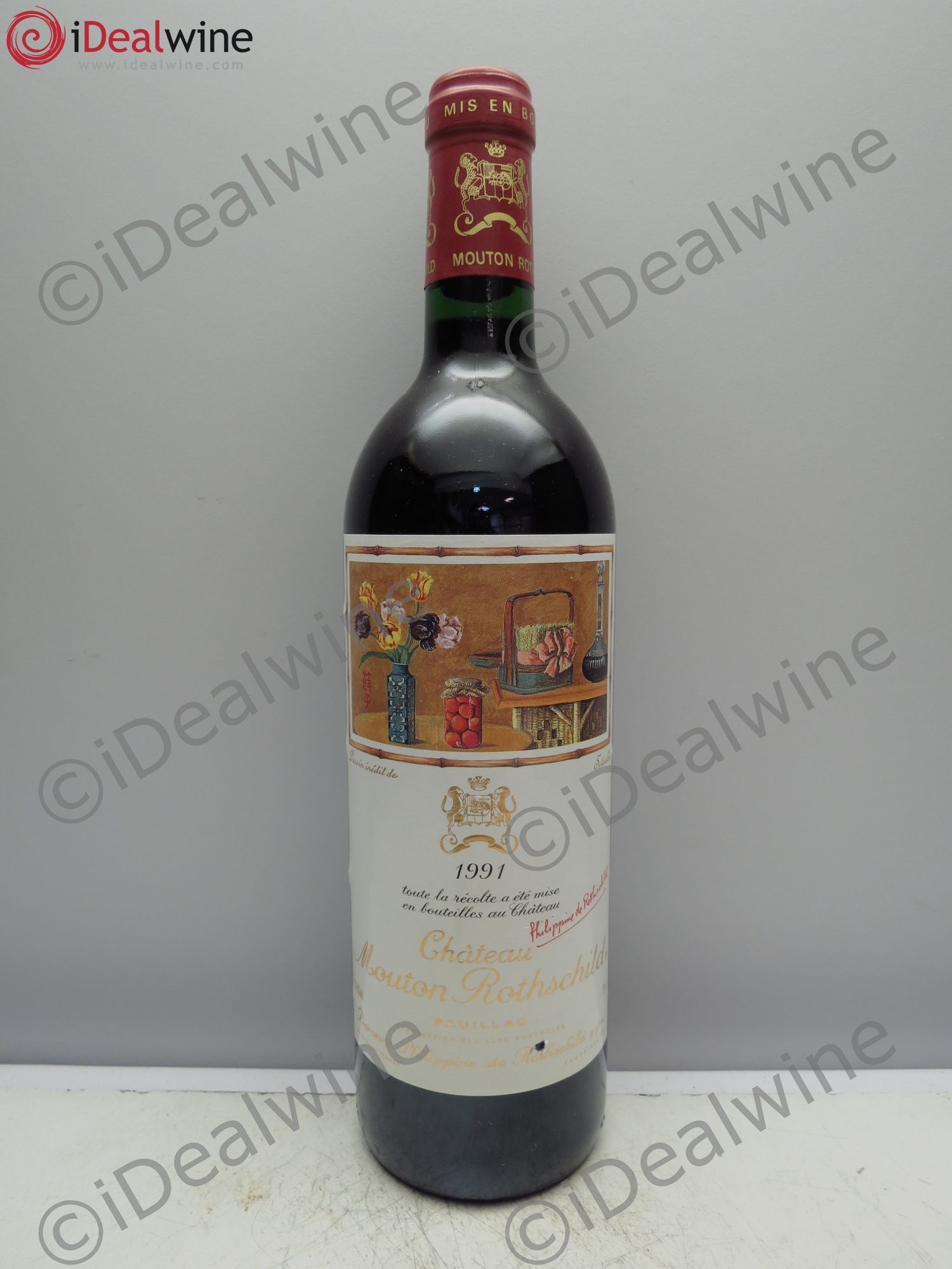 Château Mouton Rothschild 1er Grand Cru Classé 1991 - Lot de 1 bouteille - 0