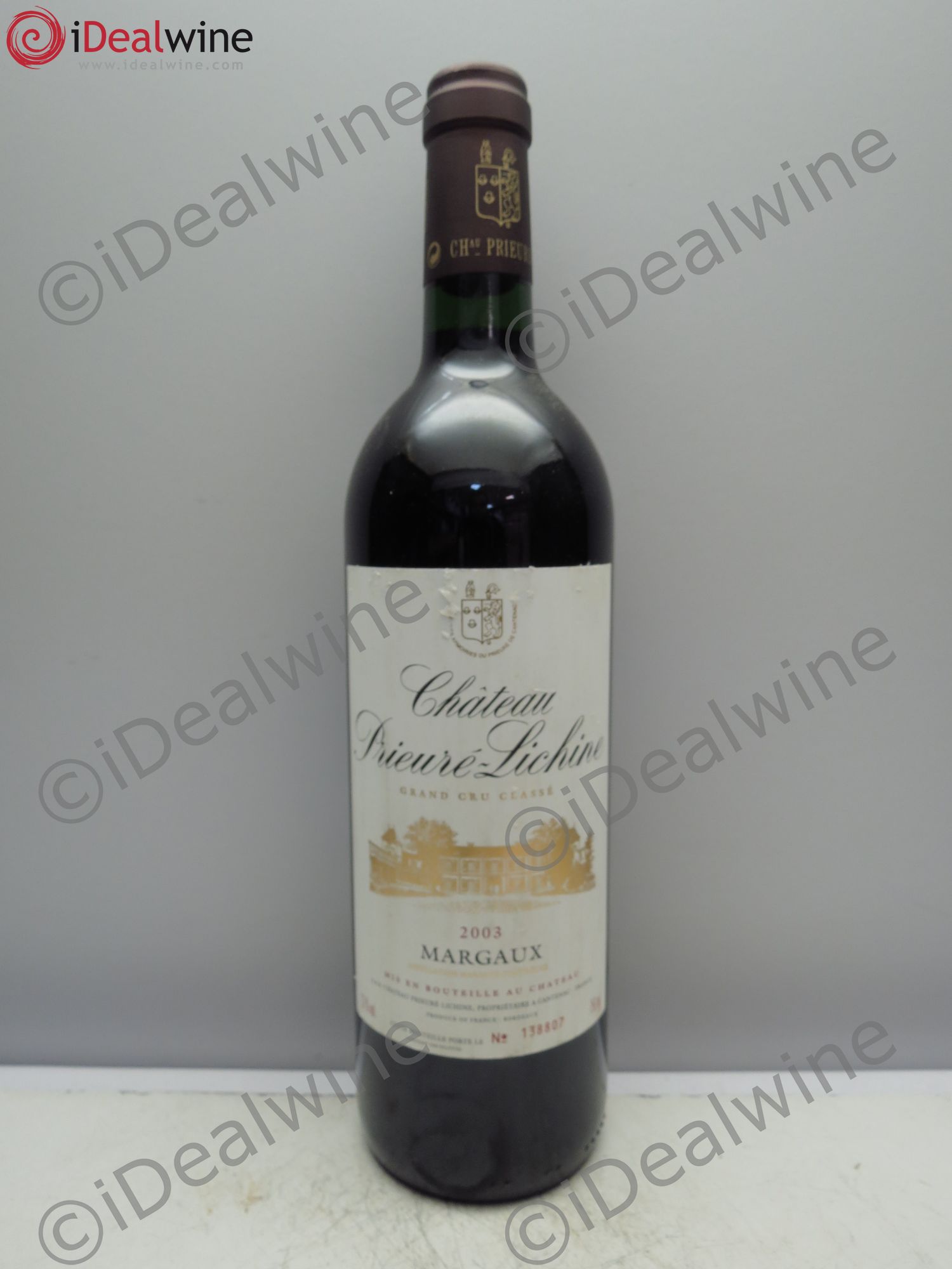 Château Prieuré Lichine 4ème Grand Cru Classé 2003 - Lot de 1 bouteille - 0