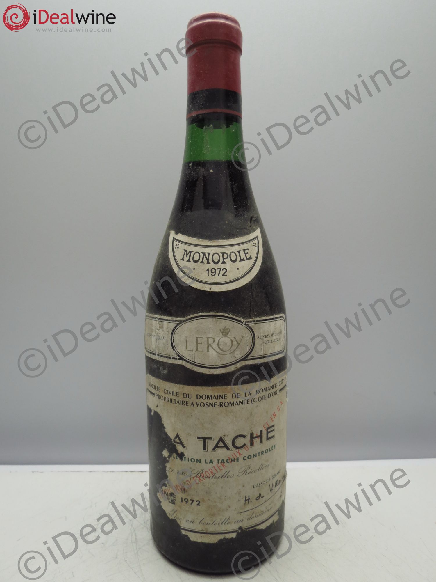 La Tâche Grand Cru Domaine de la Romanée-Conti 1972 - Lot de 1 bouteille - 0