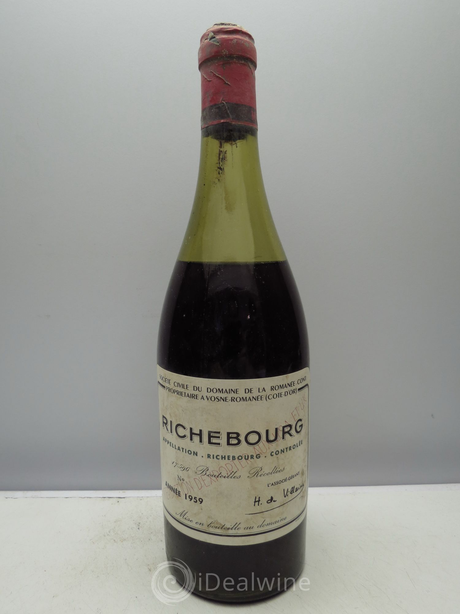 Richebourg Grand Cru Domaine de la Romanée-Conti 1959 - Lot de 1 bouteille - 0