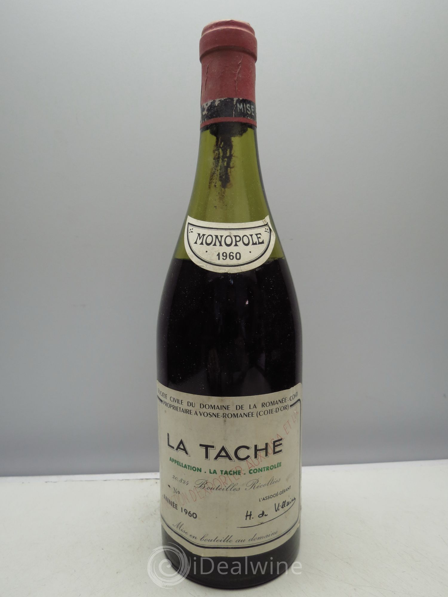 La Tâche Grand Cru Domaine de la Romanée-Conti 1960 - Lot de 1 bouteille - 0