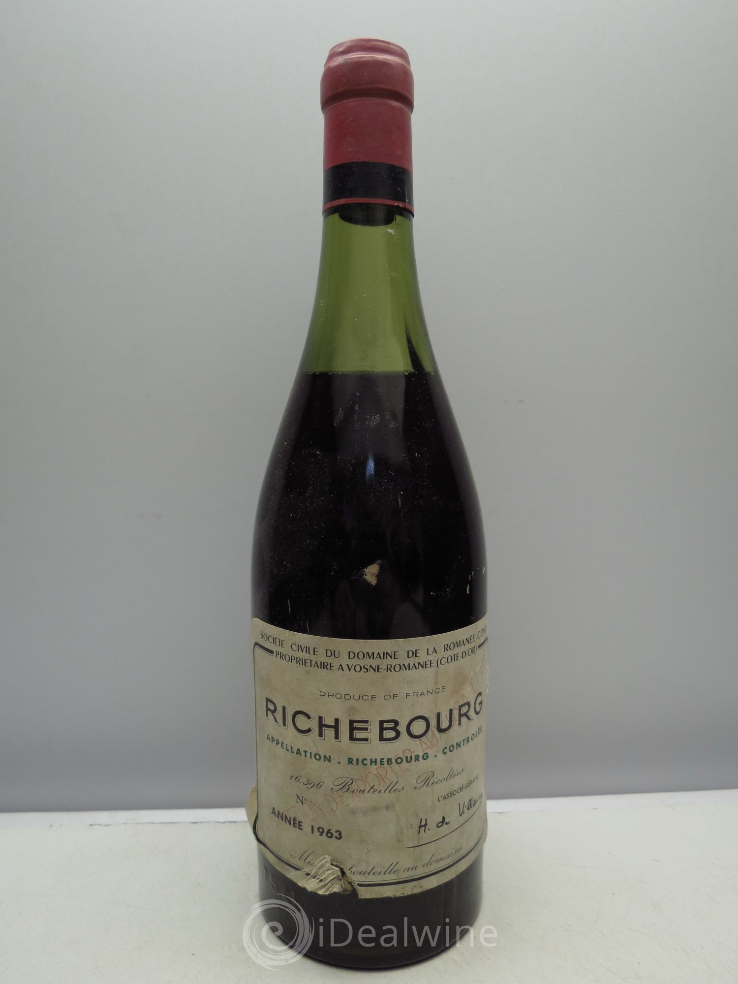 Richebourg Grand Cru Domaine de la Romanée-Conti 1963 - Lot de 1 bouteille - 0
