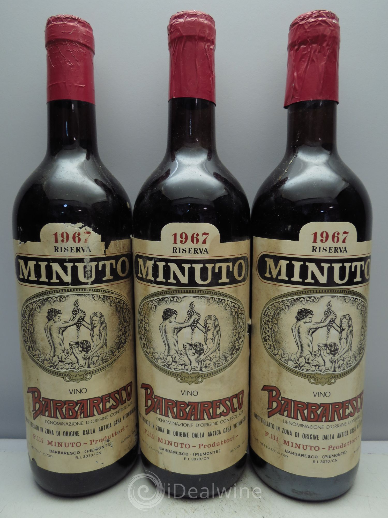 Barbaresco DOCG Minuto Riserva 1967 - Posten von 3 Flaschen - 0