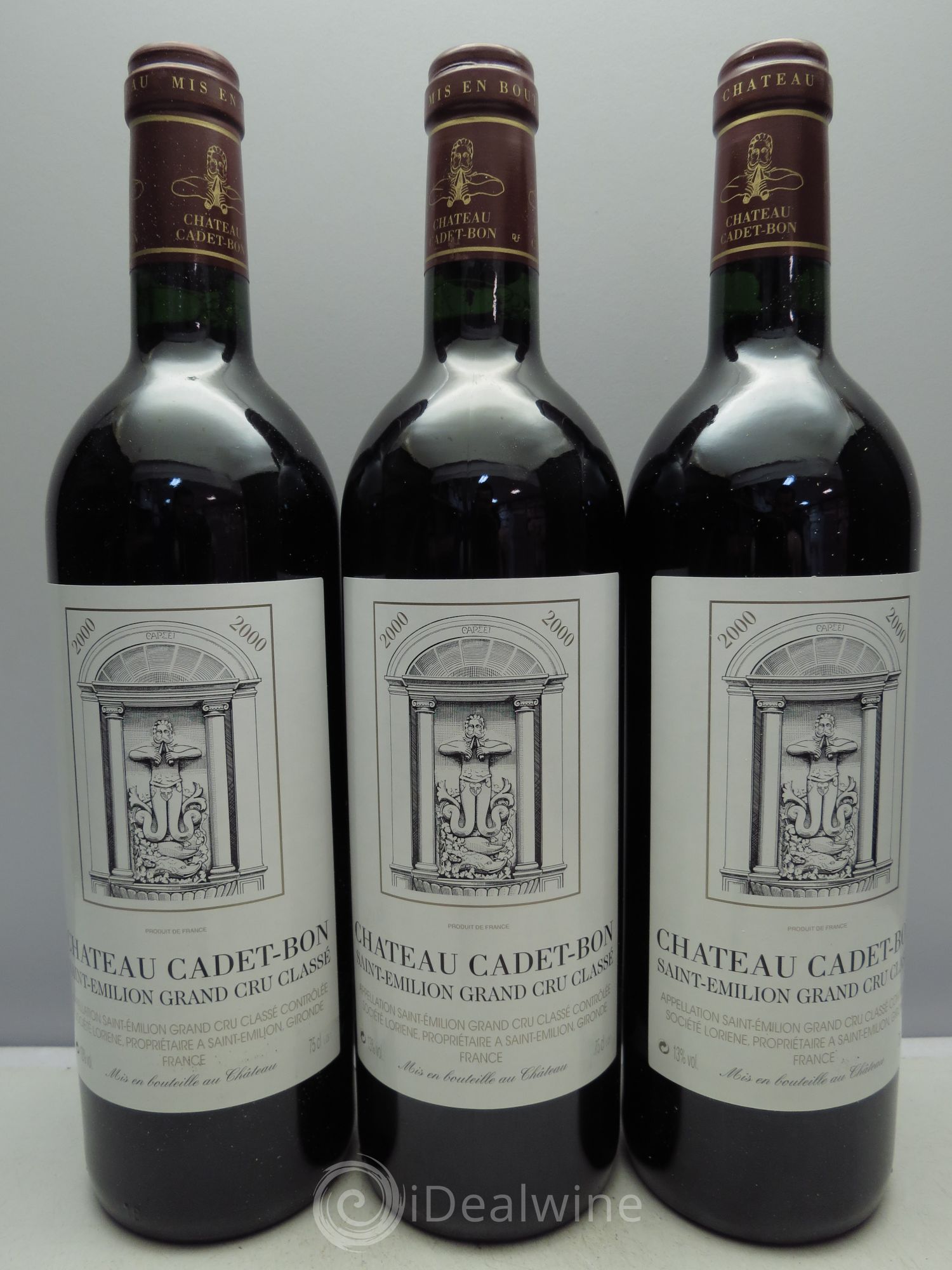 Château Cadet Bon Grand Cru Classé 2000 - Lot de 3 bouteilles - 0