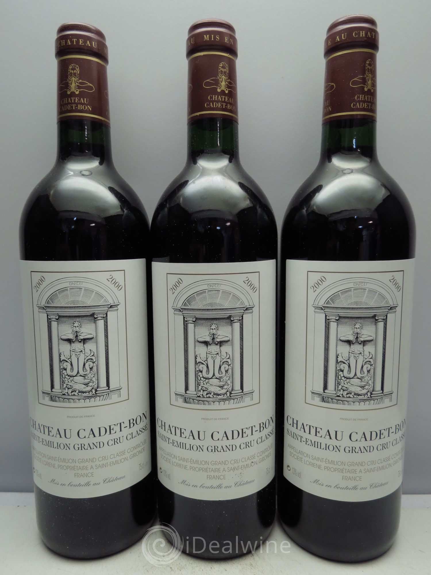 Château Cadet Bon Grand Cru Classé 2000 - Lot de 3 bouteilles - 0