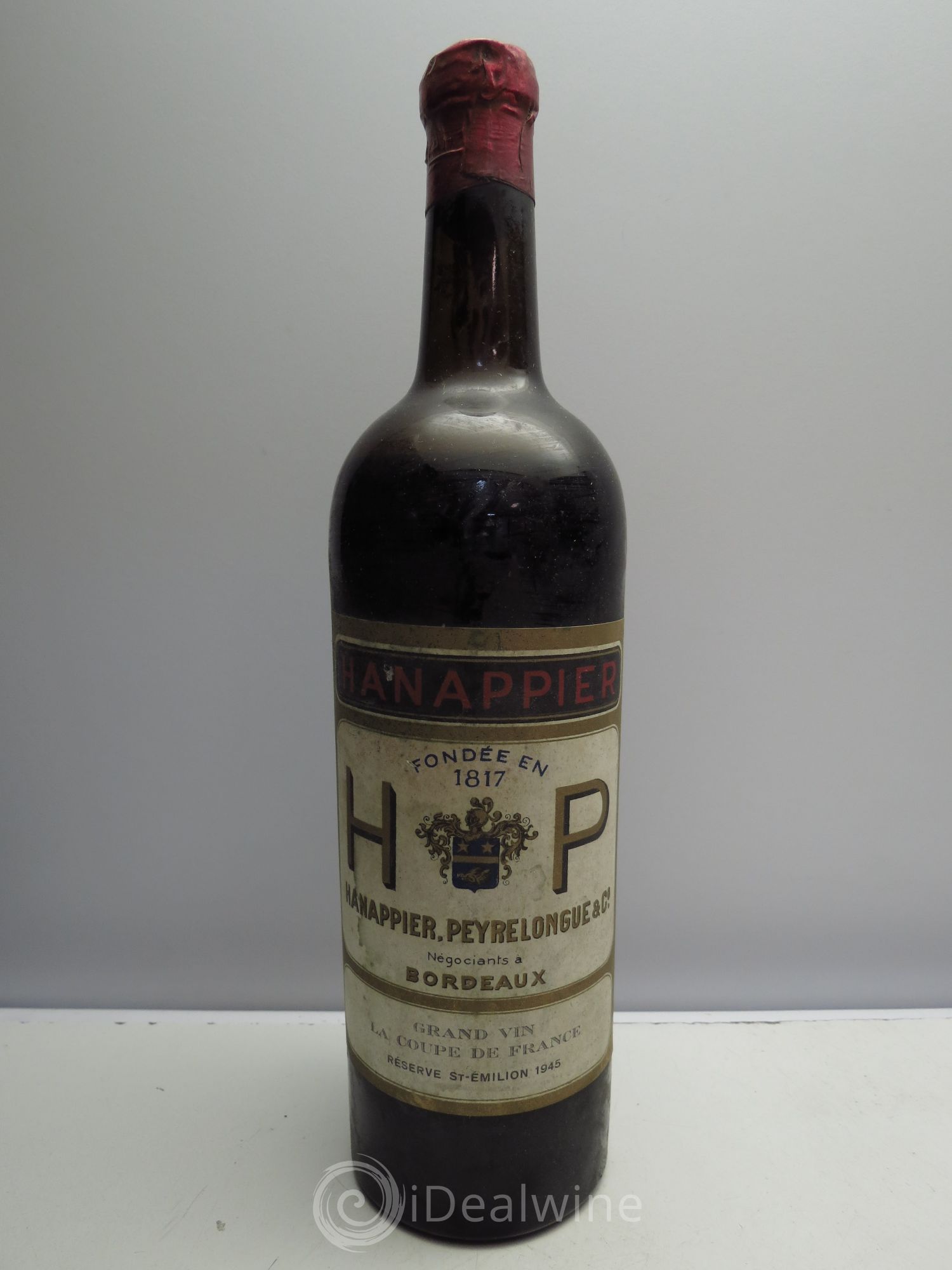Saint-Émilion Réserve La Coupe de France Peyrelongue Hannapier 1945 - Posten von 1 Flasche - 0