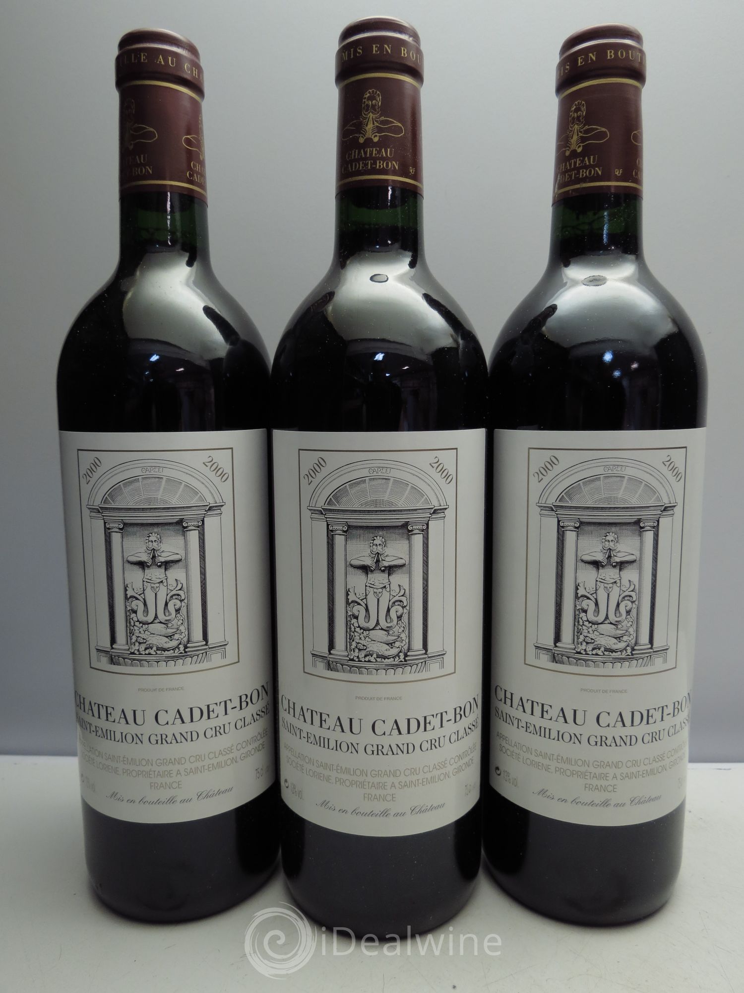 Château Cadet Bon Grand Cru Classé 2000 - Lot de 3 bouteilles - 0