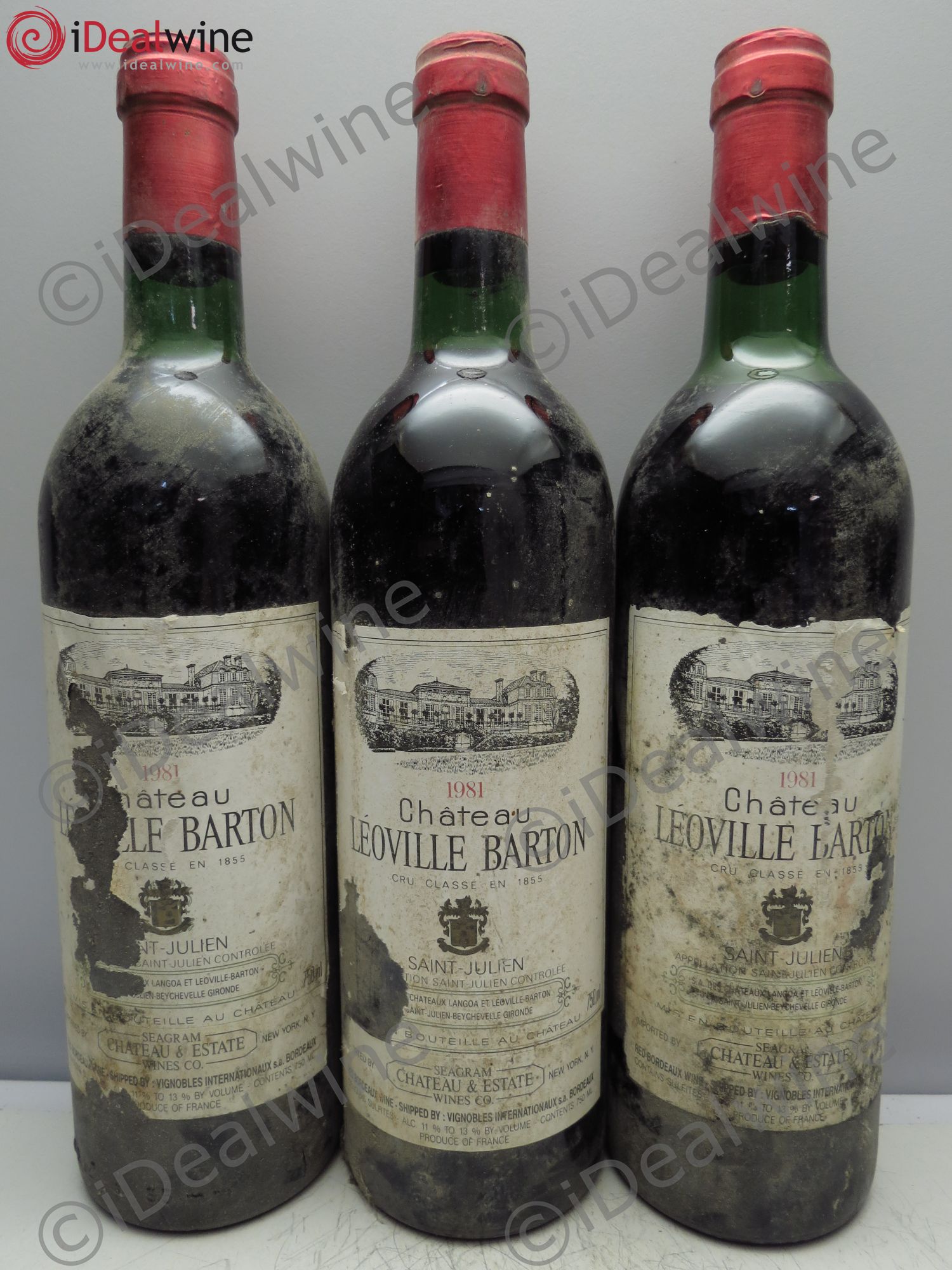 Château Léoville Barton 2ème Grand Cru Classé (import USA) 1981 - Lot de 3 bouteilles - 0
