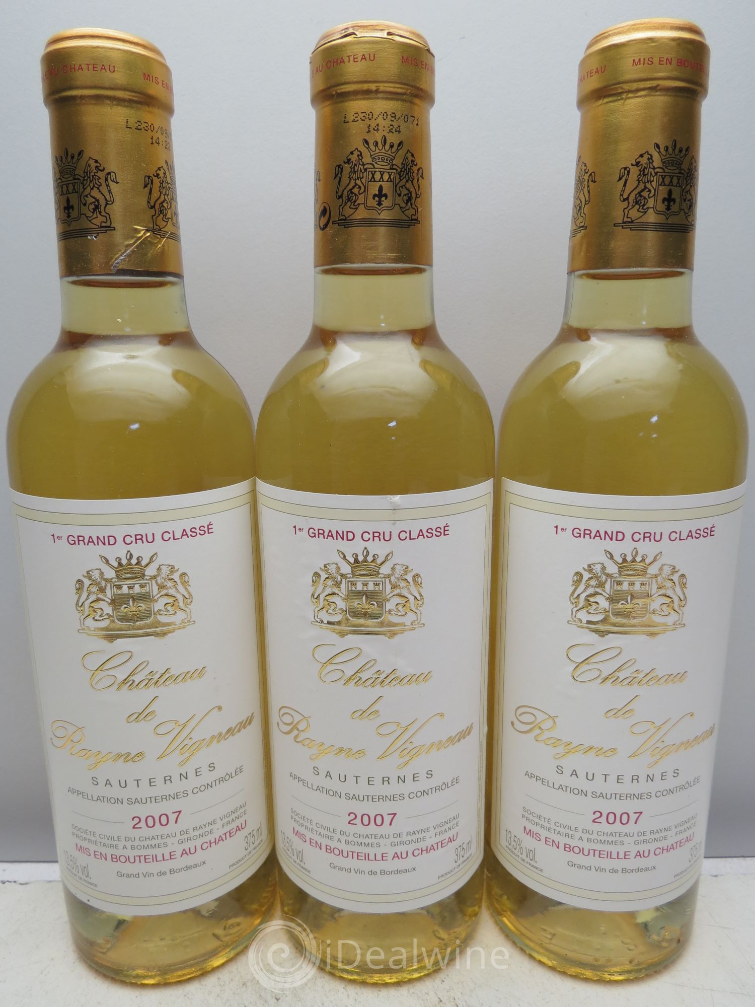 Château de Rayne Vigneau 1er Grand Cru Classé 2007 - Posten von 3 Demi-Flaschen - 0