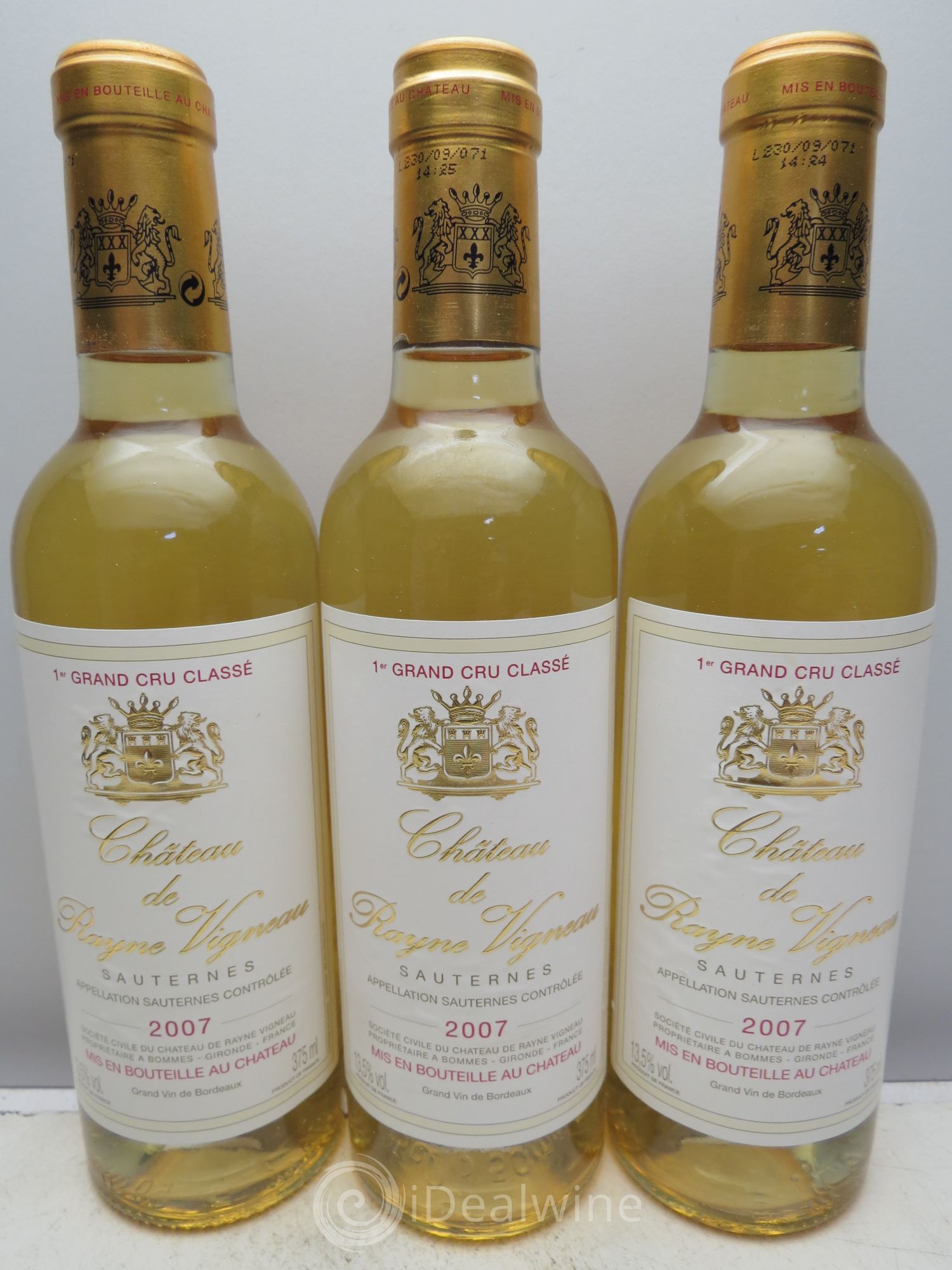 Château de Rayne Vigneau 1er Grand Cru Classé 2007 - Posten von 3 Demi-Flaschen - 0