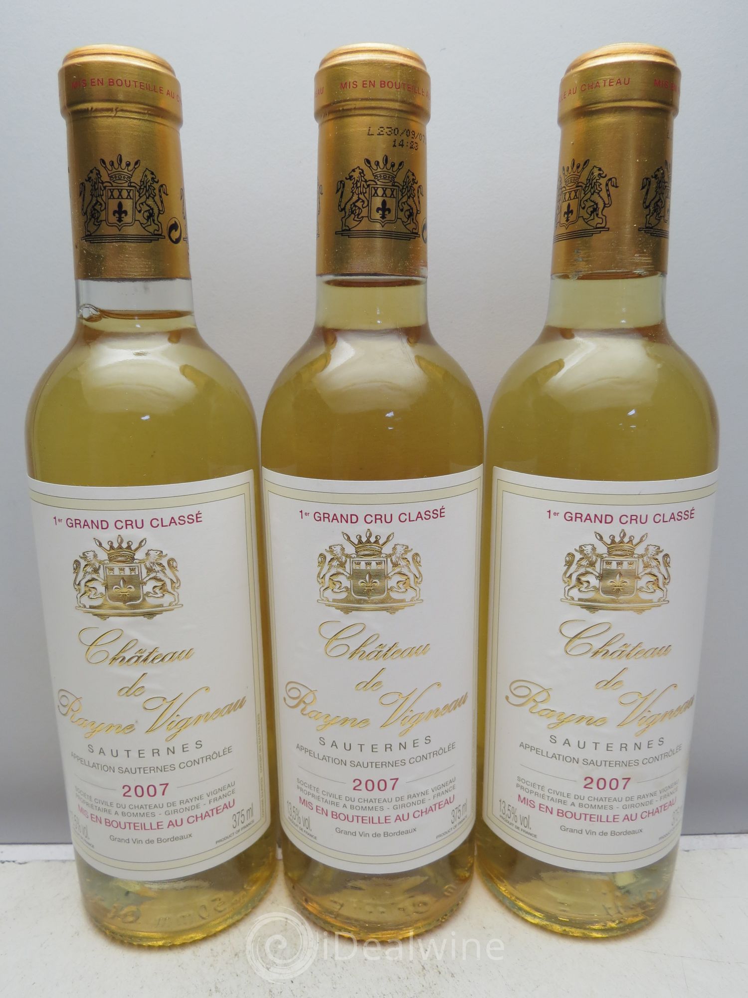 Château de Rayne Vigneau 1er Grand Cru Classé 2007 - Posten von 3 Demi-Flaschen - 0