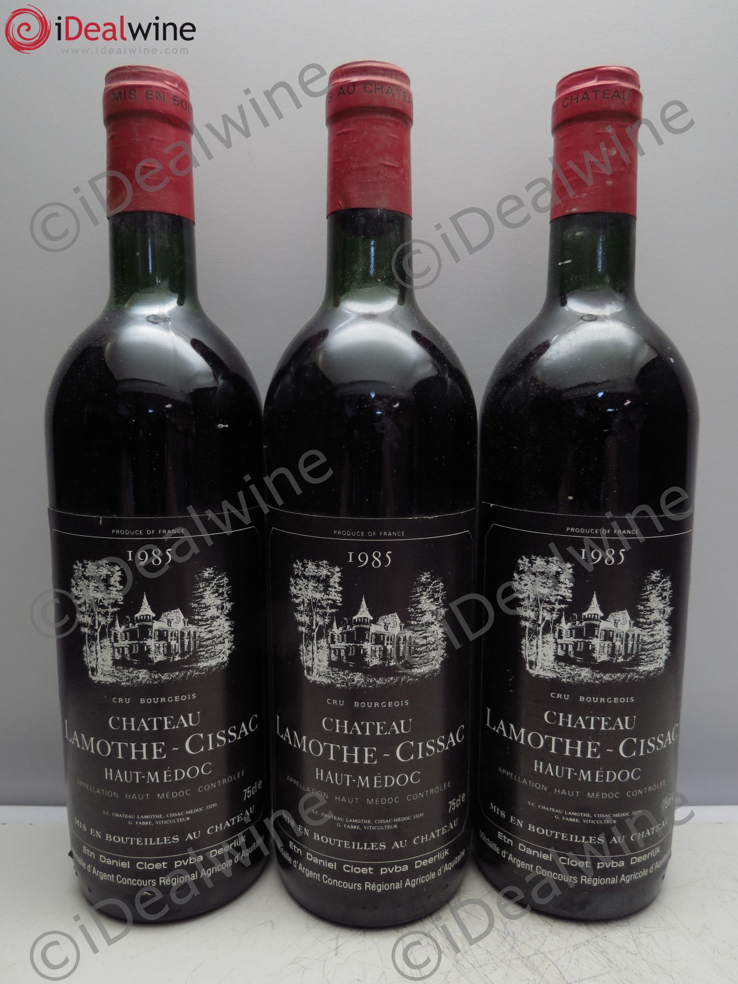Château Lamothe Cissac Cru Bourgeois 1985 - Lot de 3 bouteilles - 0