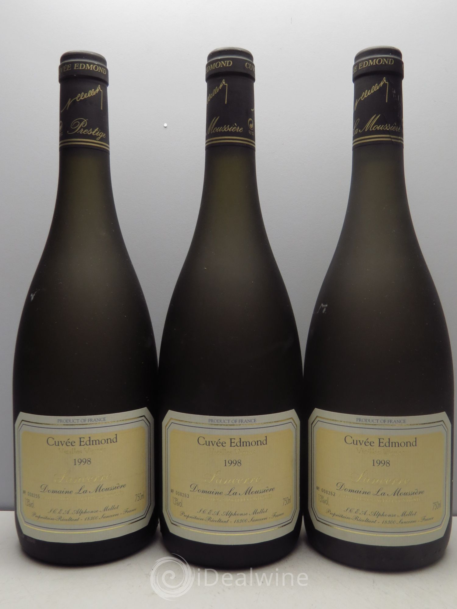 Sancerre Cuvée Edmond Alphonse Mellot Vieilles Vignes Domaine de la Moussière 1998 - Posten von 3 Flaschen - 0