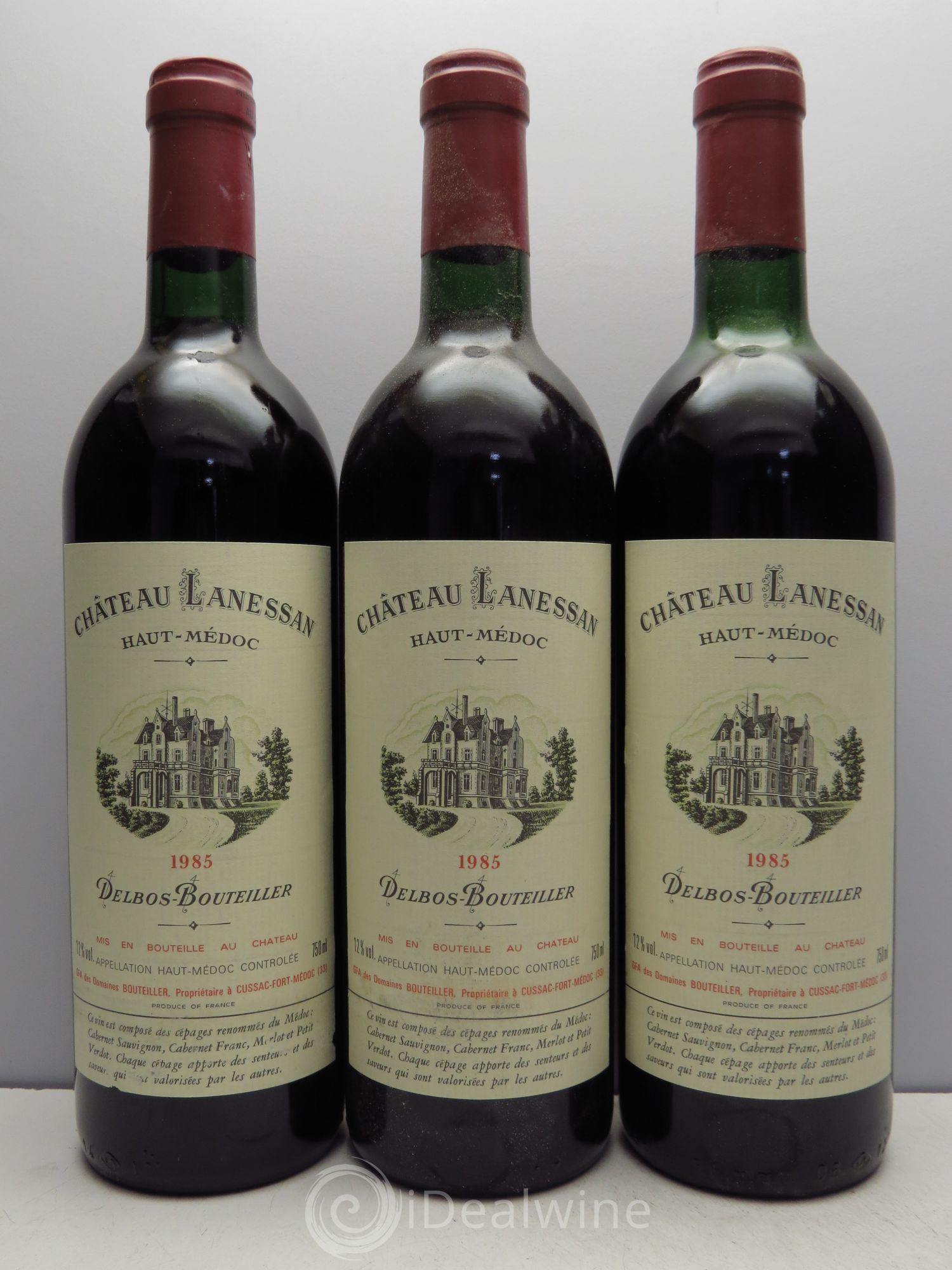 Château Lanessan Cru Bourgeois 1985 - Lot de 3 bouteilles - 0