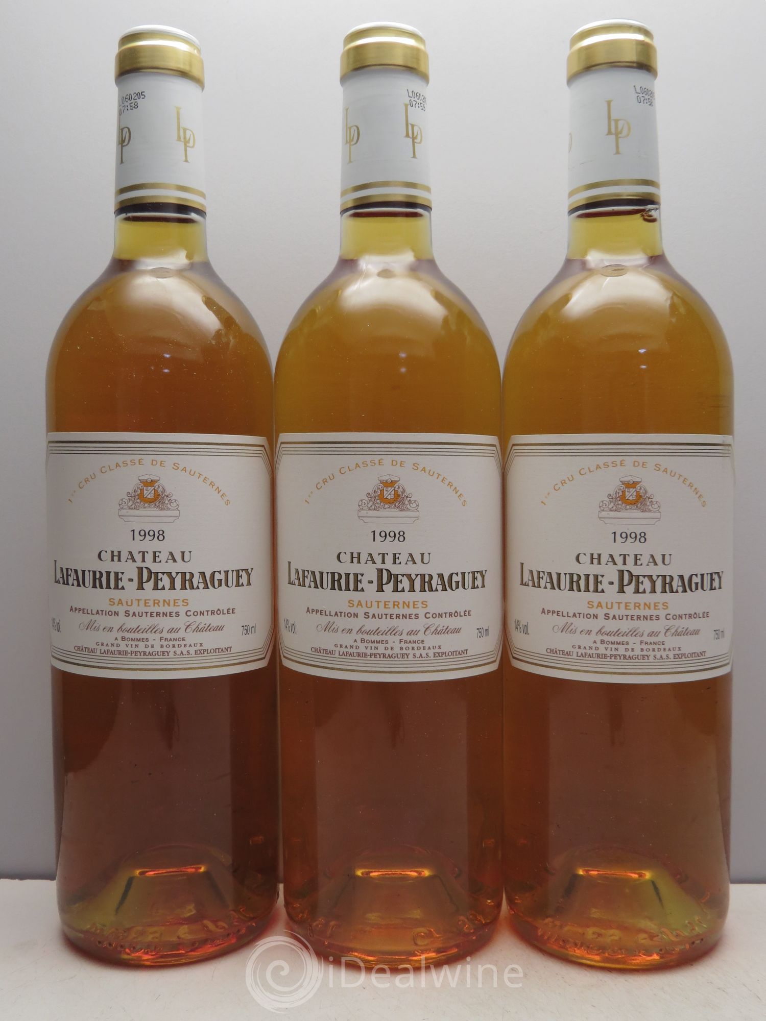 Château Lafaurie-Peyraguey 1er Grand Cru Classé 1998 - Lotto di 3 bottiglie - 0
