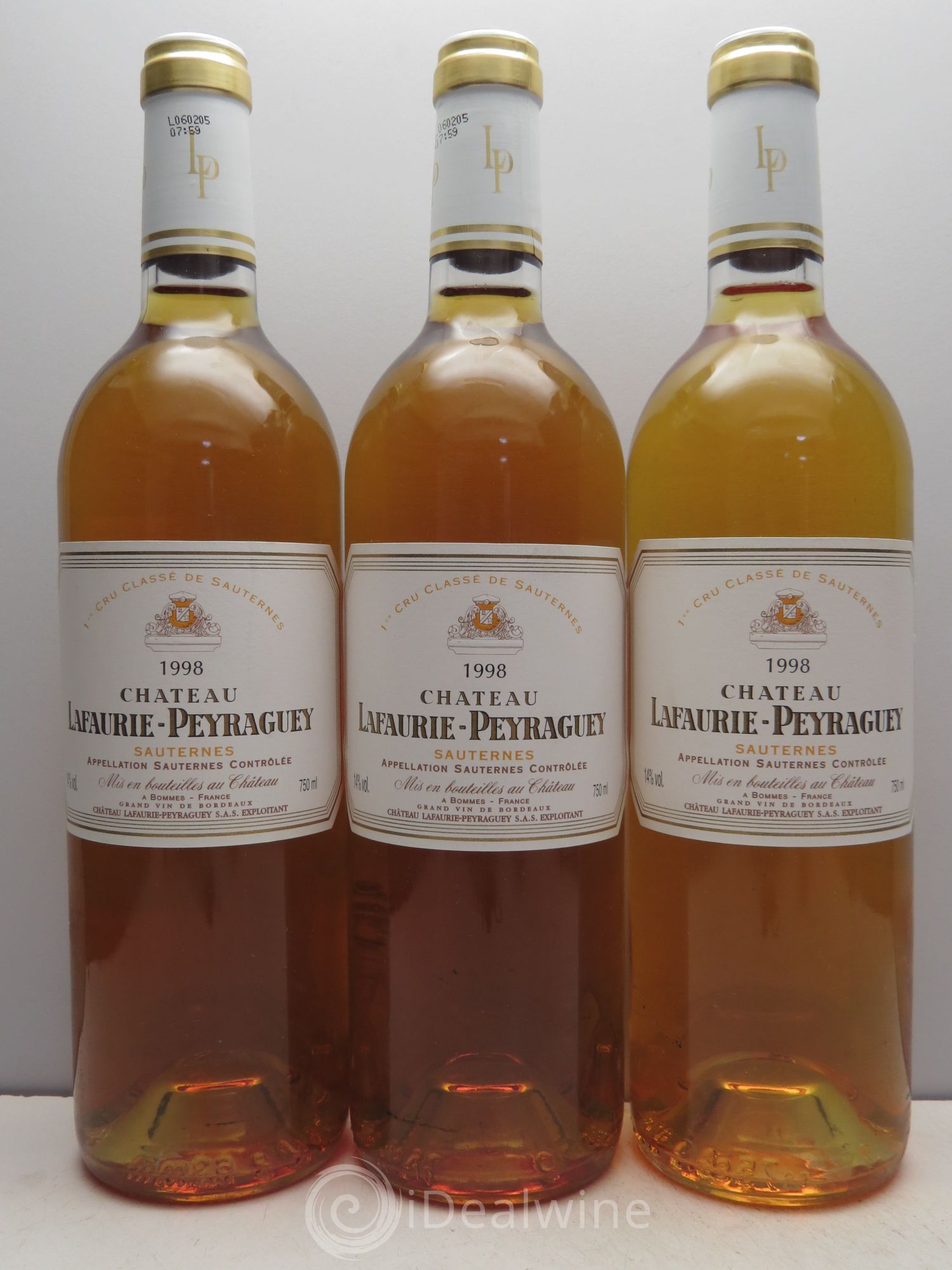 Château Lafaurie-Peyraguey 1er Grand Cru Classé 1998 - Lotto di 3 bottiglie - 0