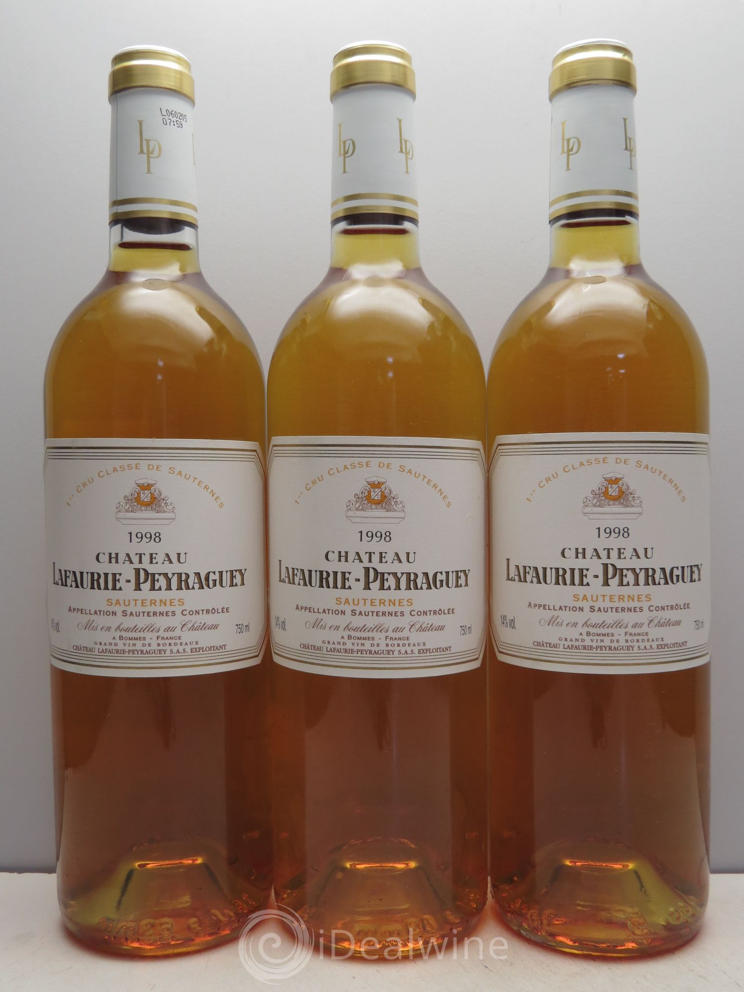 Château Lafaurie-Peyraguey 1er Grand Cru Classé 1998 - Lotto di 3 bottiglie - 0