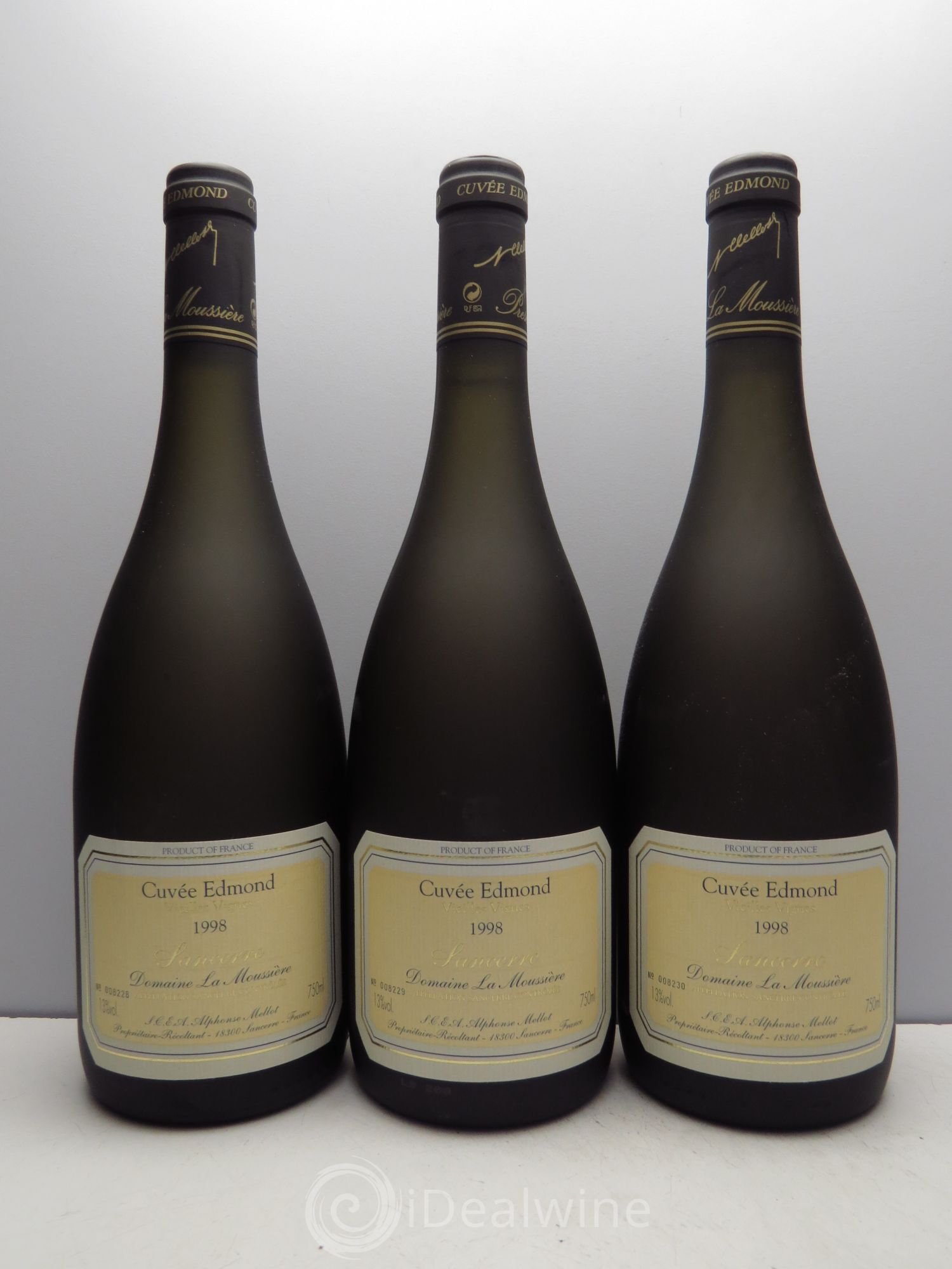 Sancerre La Moussière Alphonse Mellot Cuvée Edmond Vieilles Vignes 1998 - Posten von 3 Flaschen - 0