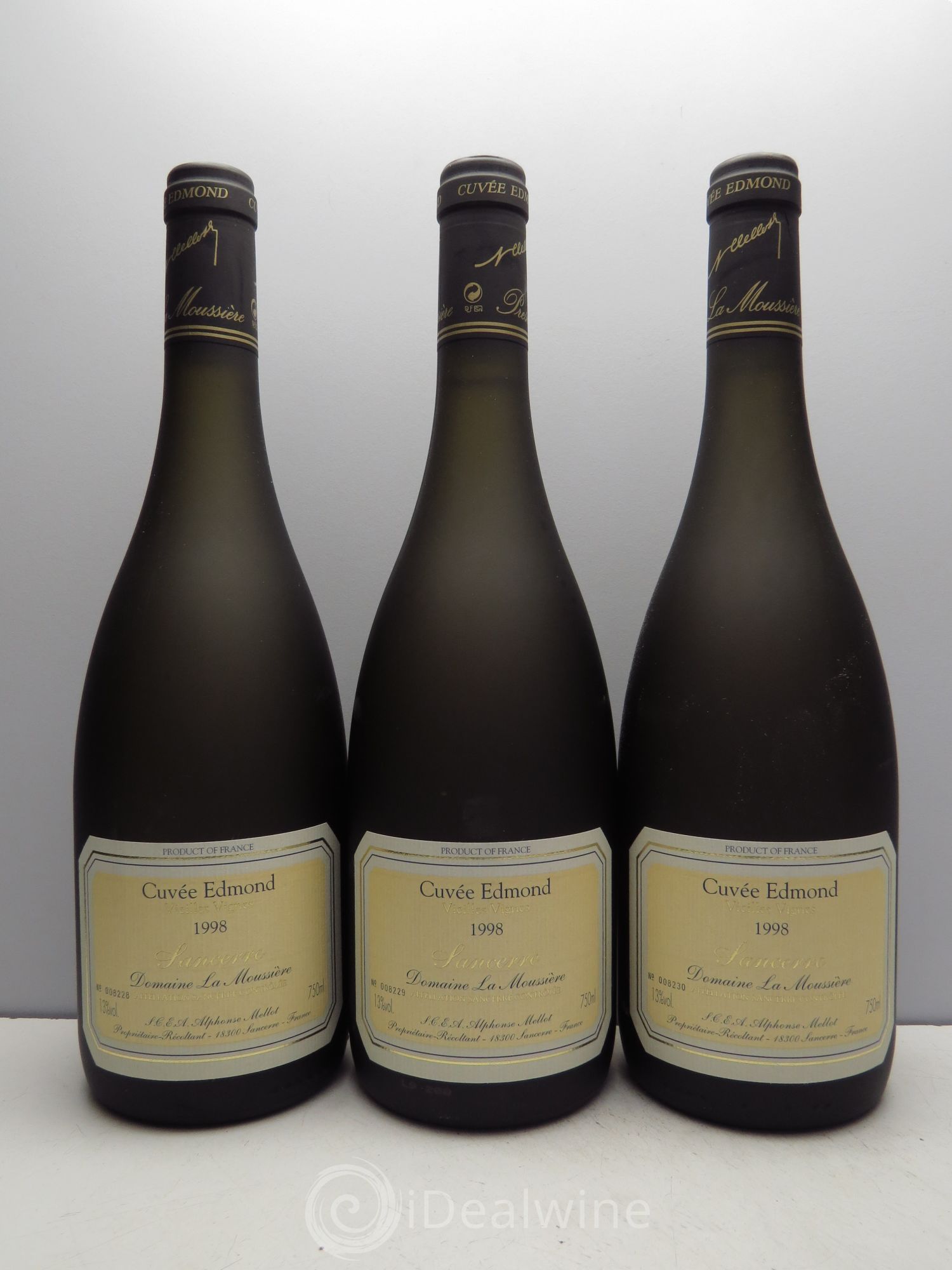 Sancerre La Moussière Alphonse Mellot Cuvée Edmond Vieilles Vignes 1998 - Posten von 3 Flaschen - 0