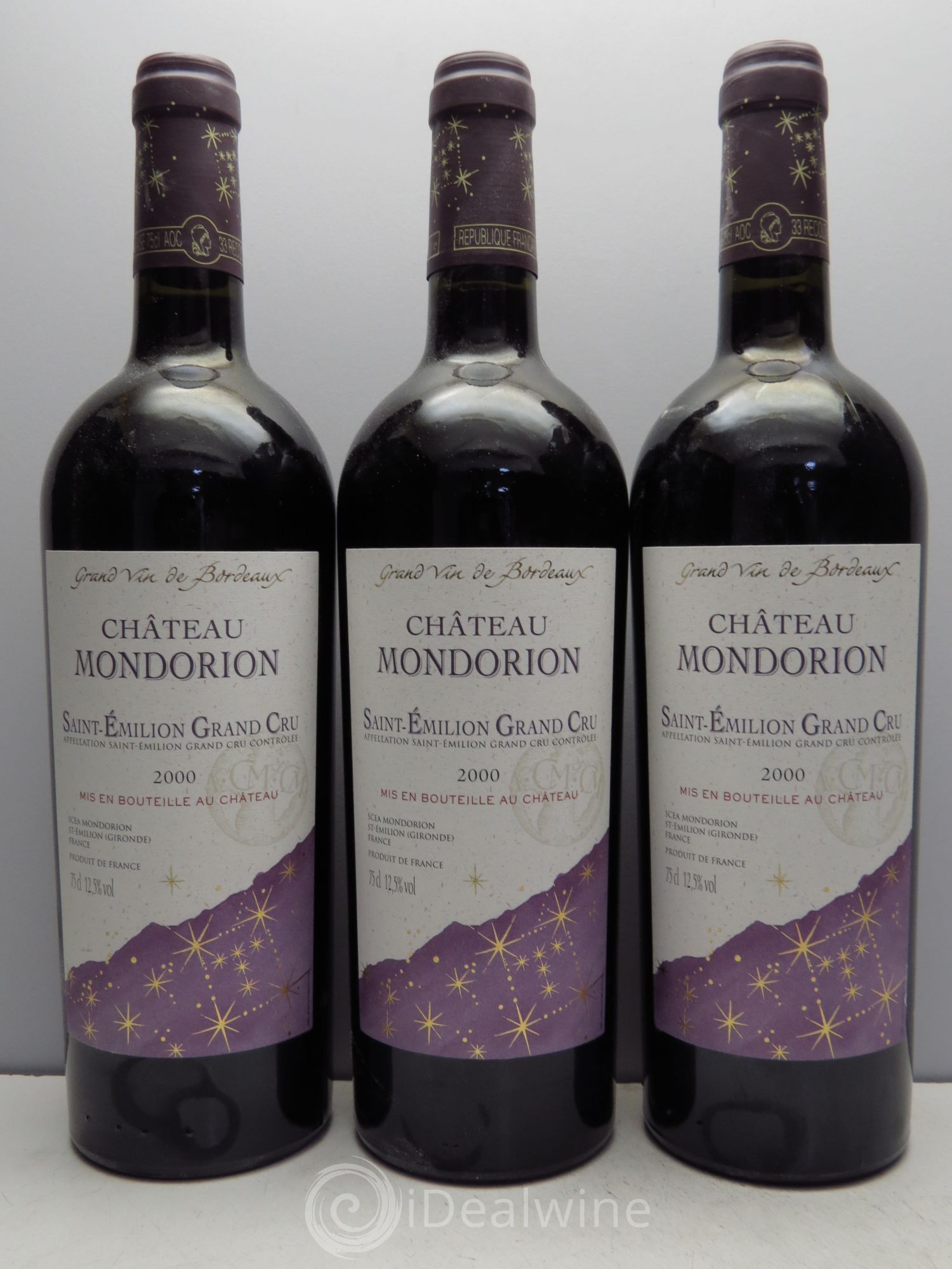 Saint-Émilion GC Mondorion 2000 - Lot de 3 bouteilles - 0