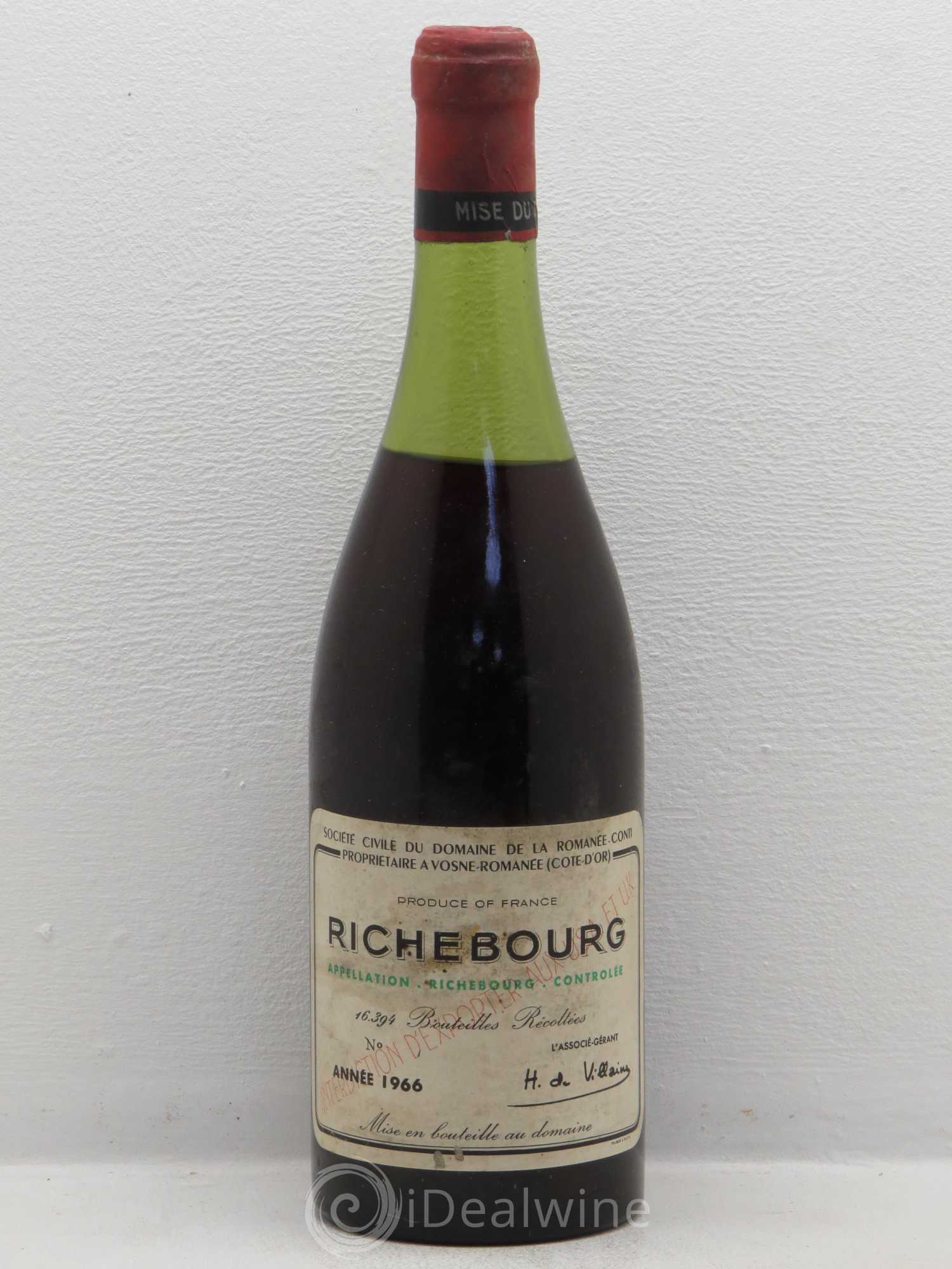 Richebourg Grand Cru Domaine de la Romanée-Conti 1966 - Lot de 1 bouteille - 0