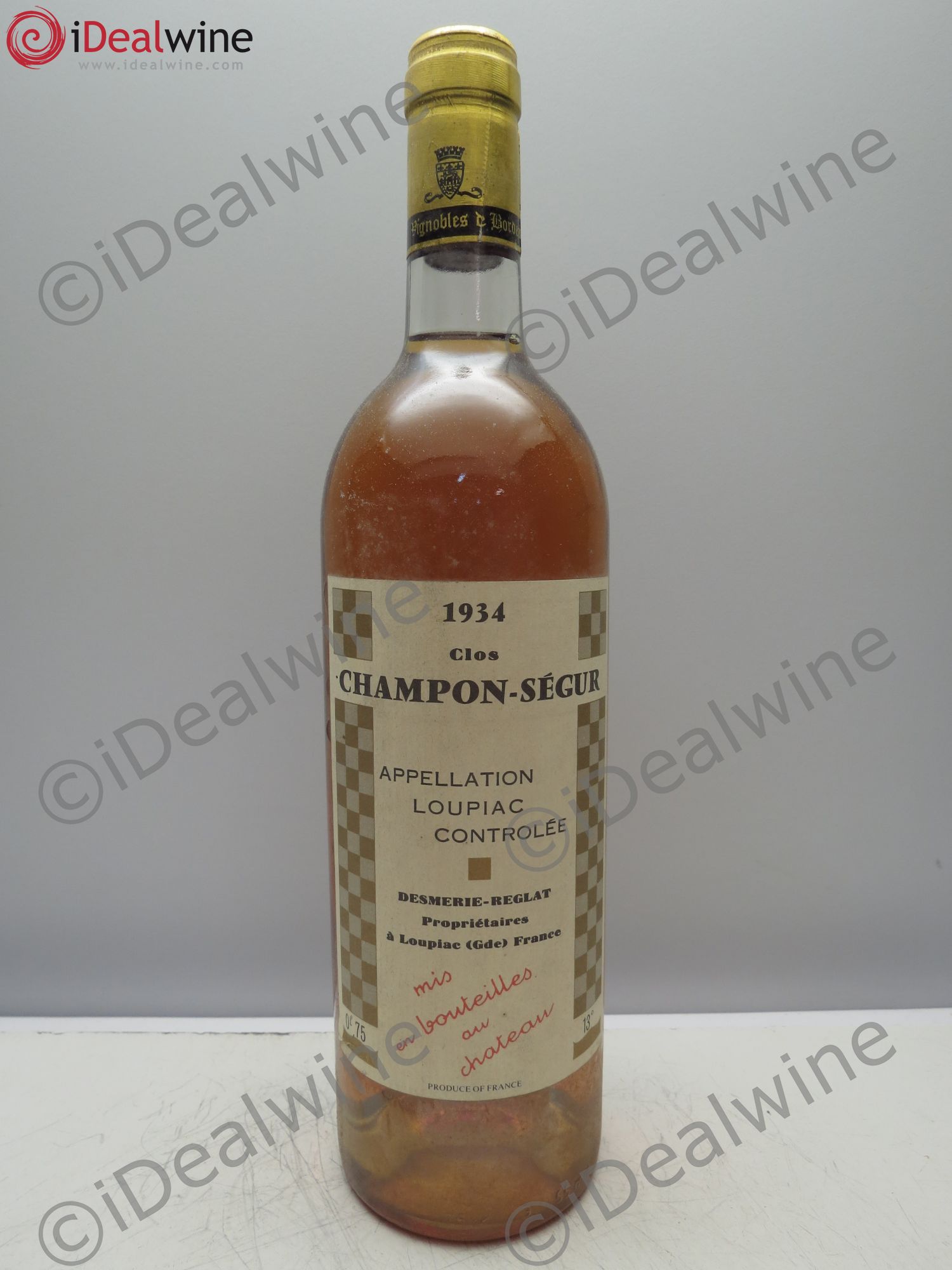 Loupiac Clos Champon Segur 1934 - Posten von 1 Flasche - 0