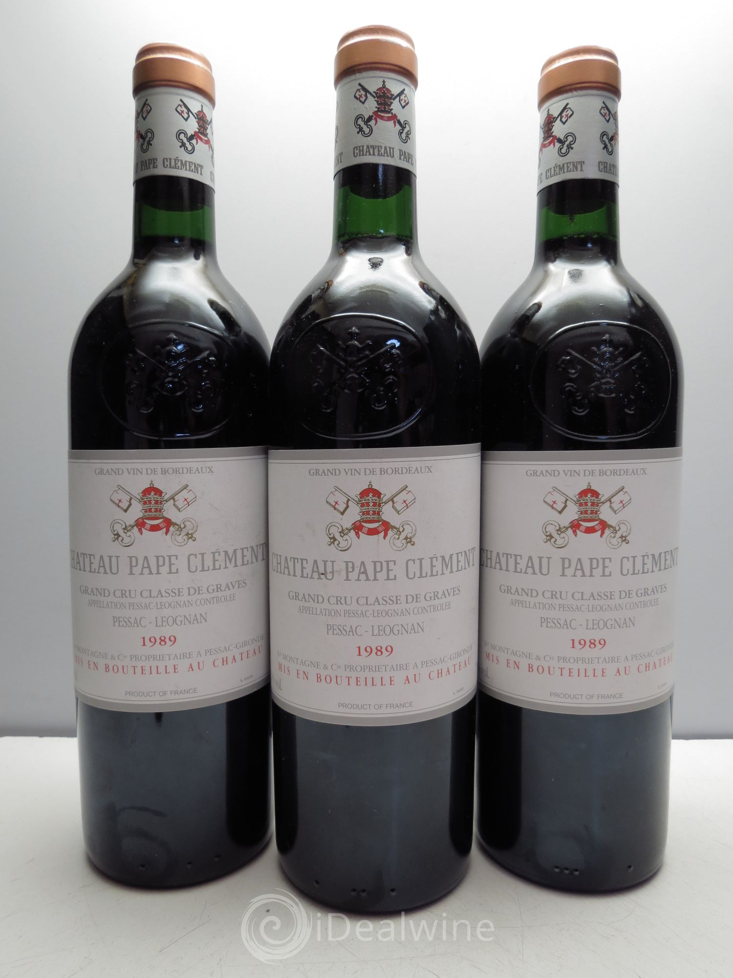 Château Pape Clément Cru Classé de Graves 1989 - Lot de 3 bouteilles - 0
