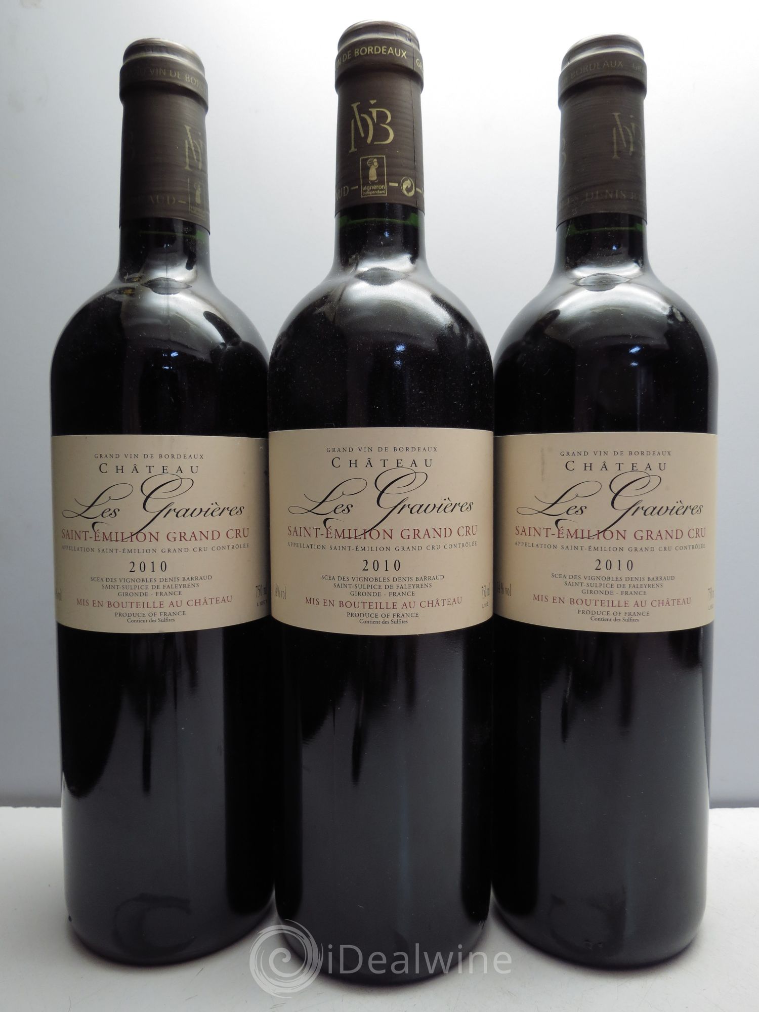Saint-Émilion Château Les Gravières (sans prix de réserve / no reserve) 2010 - Posten von 3 Flaschen - 0