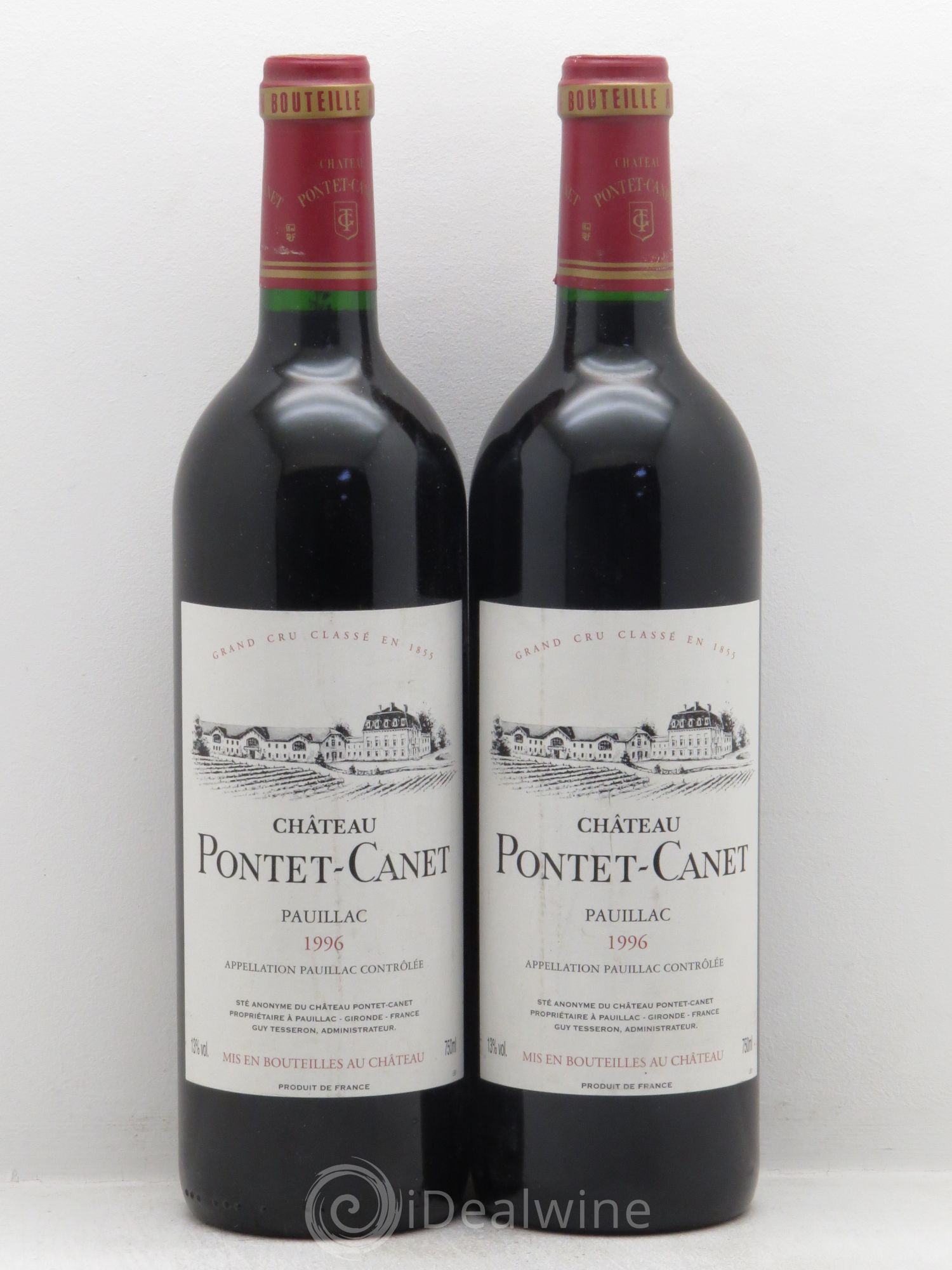 Château Pontet Canet 5ème Grand Cru Classé 1996 - Lot de 2 bouteilles - 0