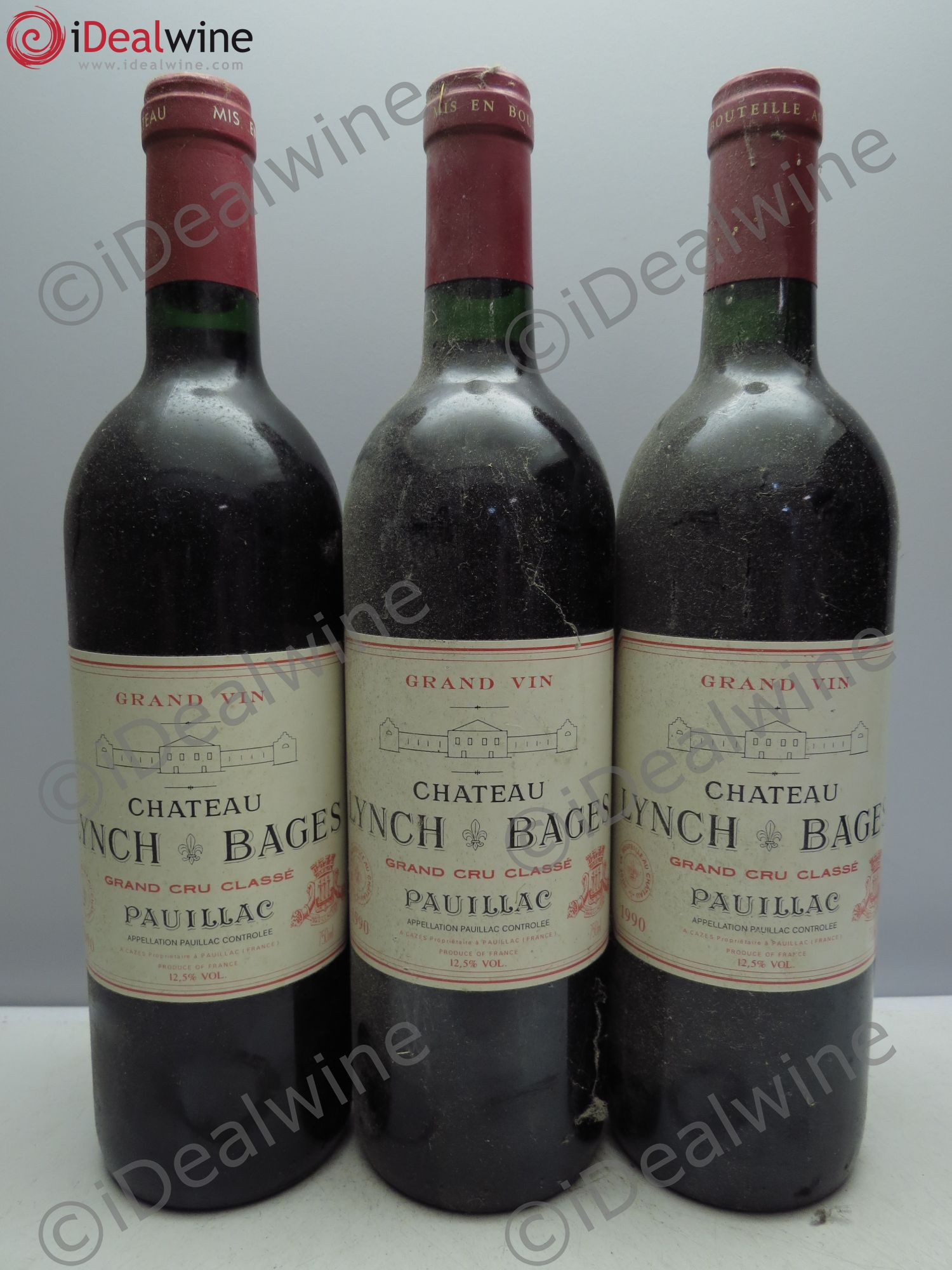 Château Lynch Bages 5ème Grand Cru Classé 1990 - Lot de 3 bouteilles - 0