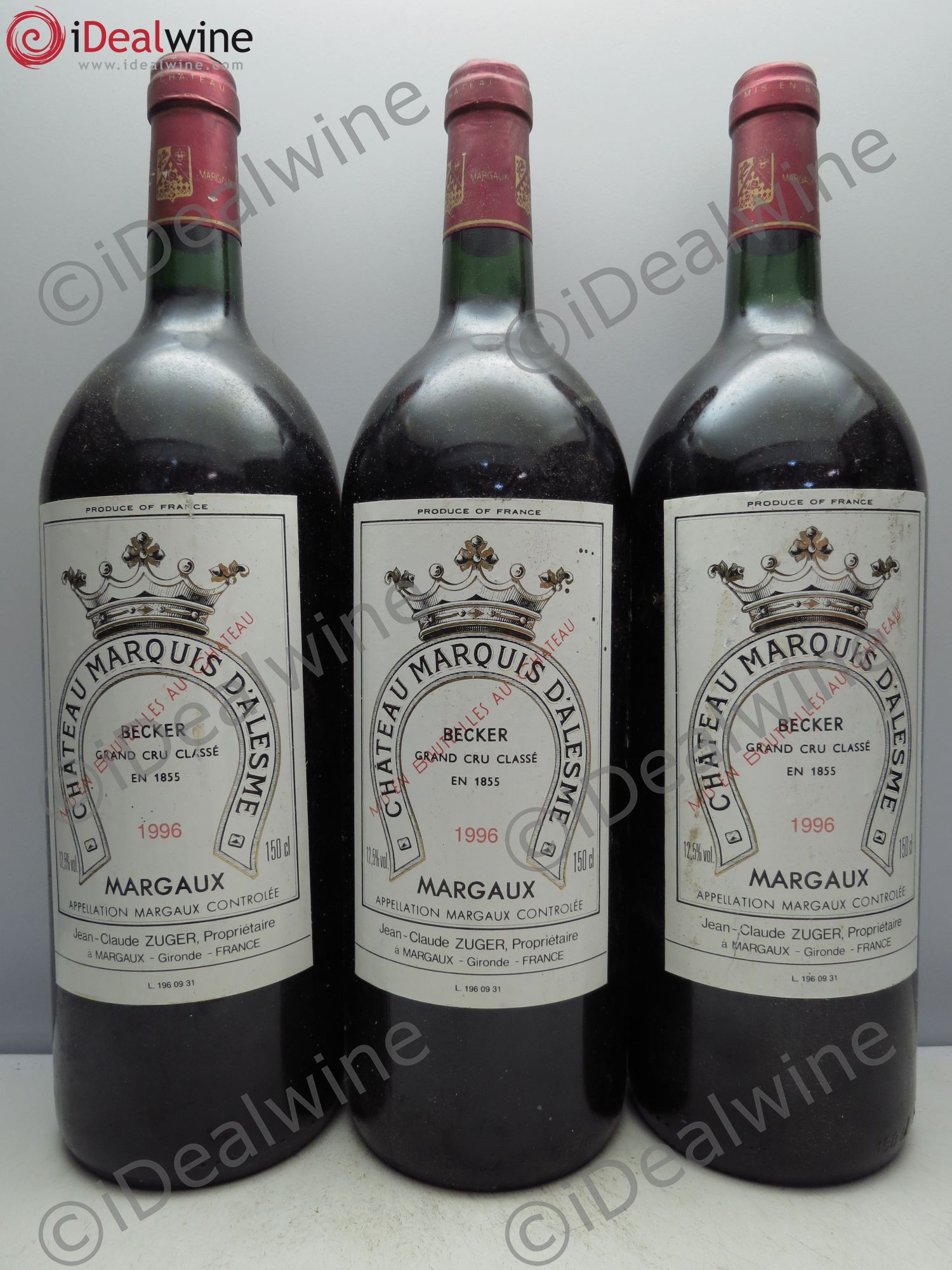 Château Marquis d'Alesme 1996 - Lot de 3 magnums - 0