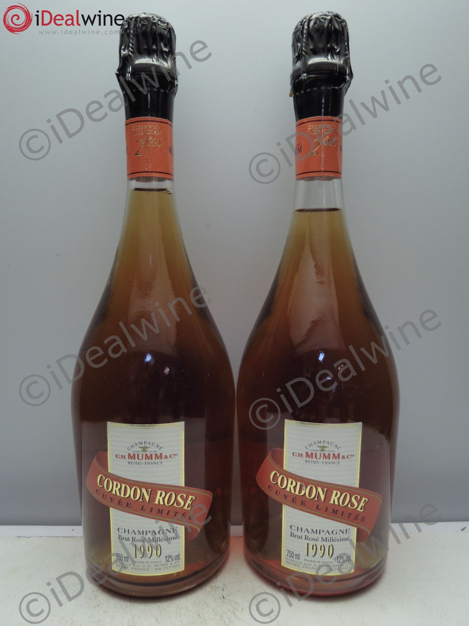 Champagne - Mumm Cordon Rosé 1990 - Lot de 2 bouteilles - 0