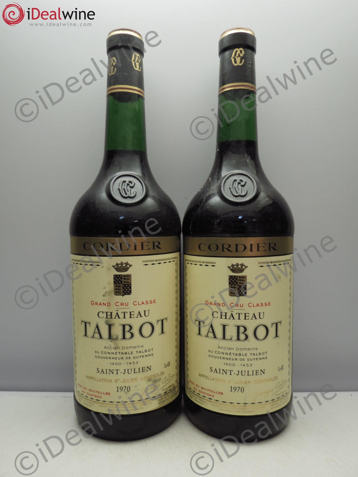 Château Talbot 4ème Grand Cru Classé 1970 - Lot de 2 magnums - 0