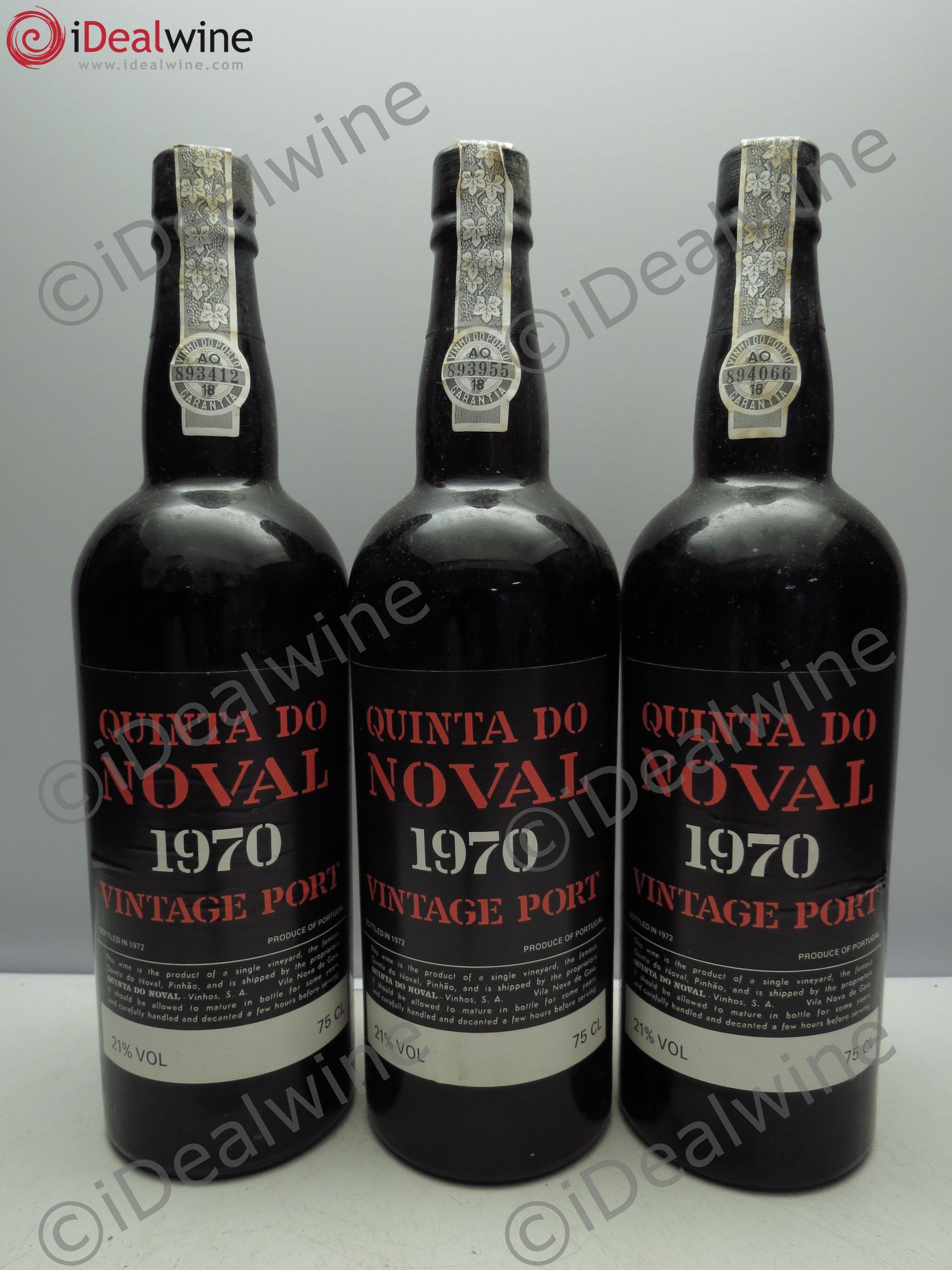 Porto Quinta Do Noval Vintage 1970 - Lot de 3 bouteilles - 0