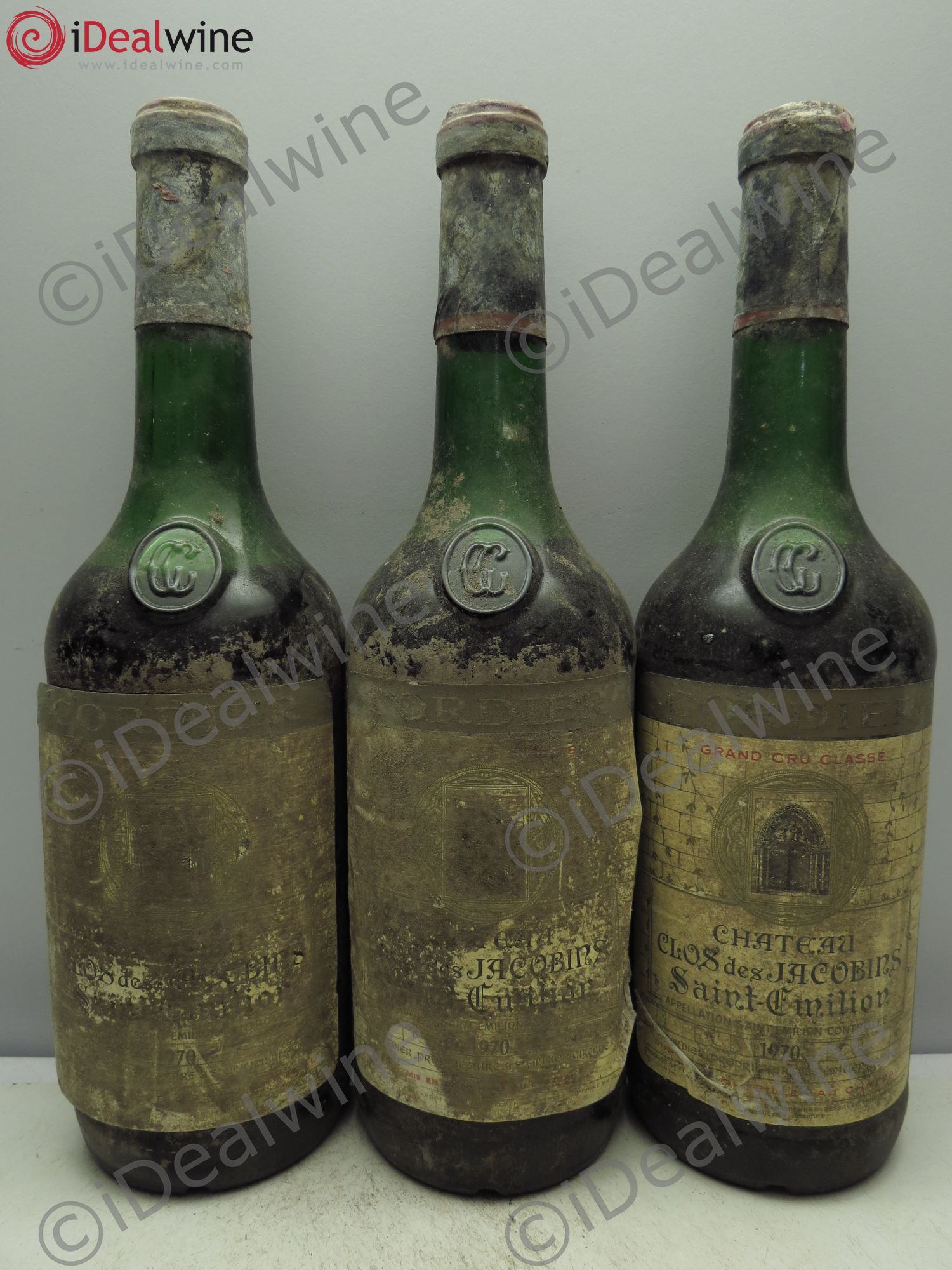 Château Clos des Jacobins Grand Cru Classé 1970 - Lot de 3 bouteilles - 0
