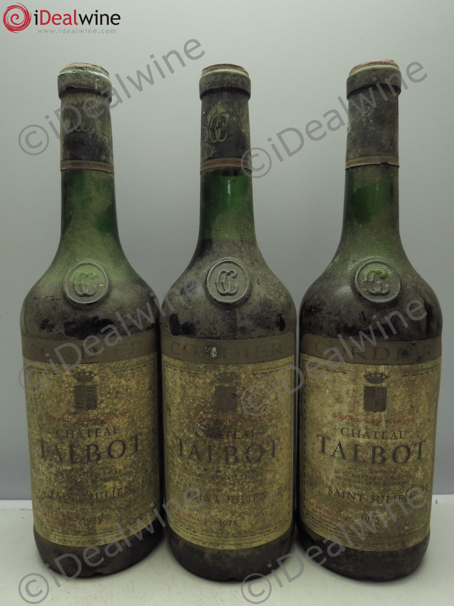 Château Talbot 4ème Grand Cru Classé 1975 - Lot de 3 bouteilles - 0